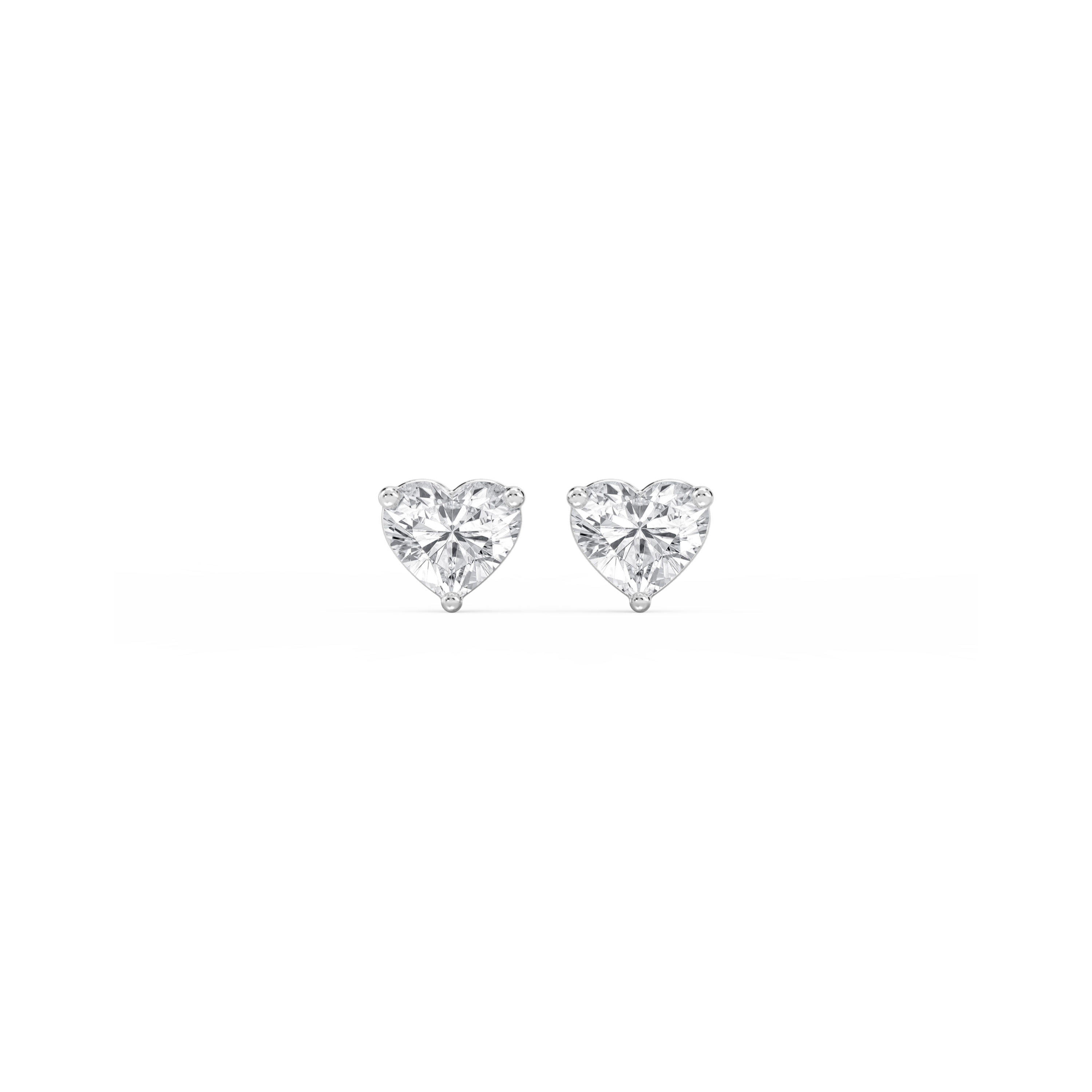 Lovea Martini Ohrstecker Steckverschluss – Herzschliff – Weißgold