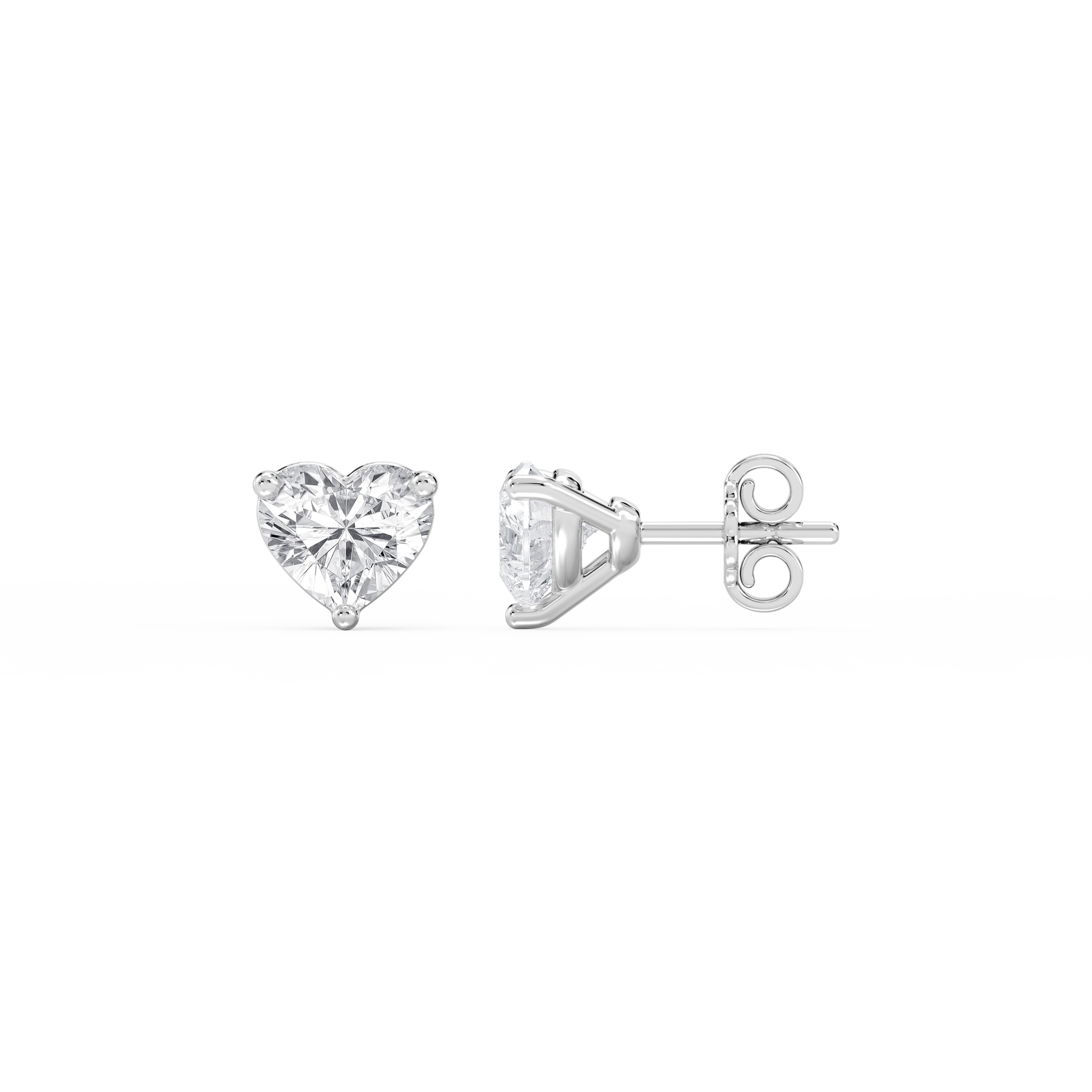 Lovea Martini Ohrstecker Steckverschluss – Herzschliff – Weißgold