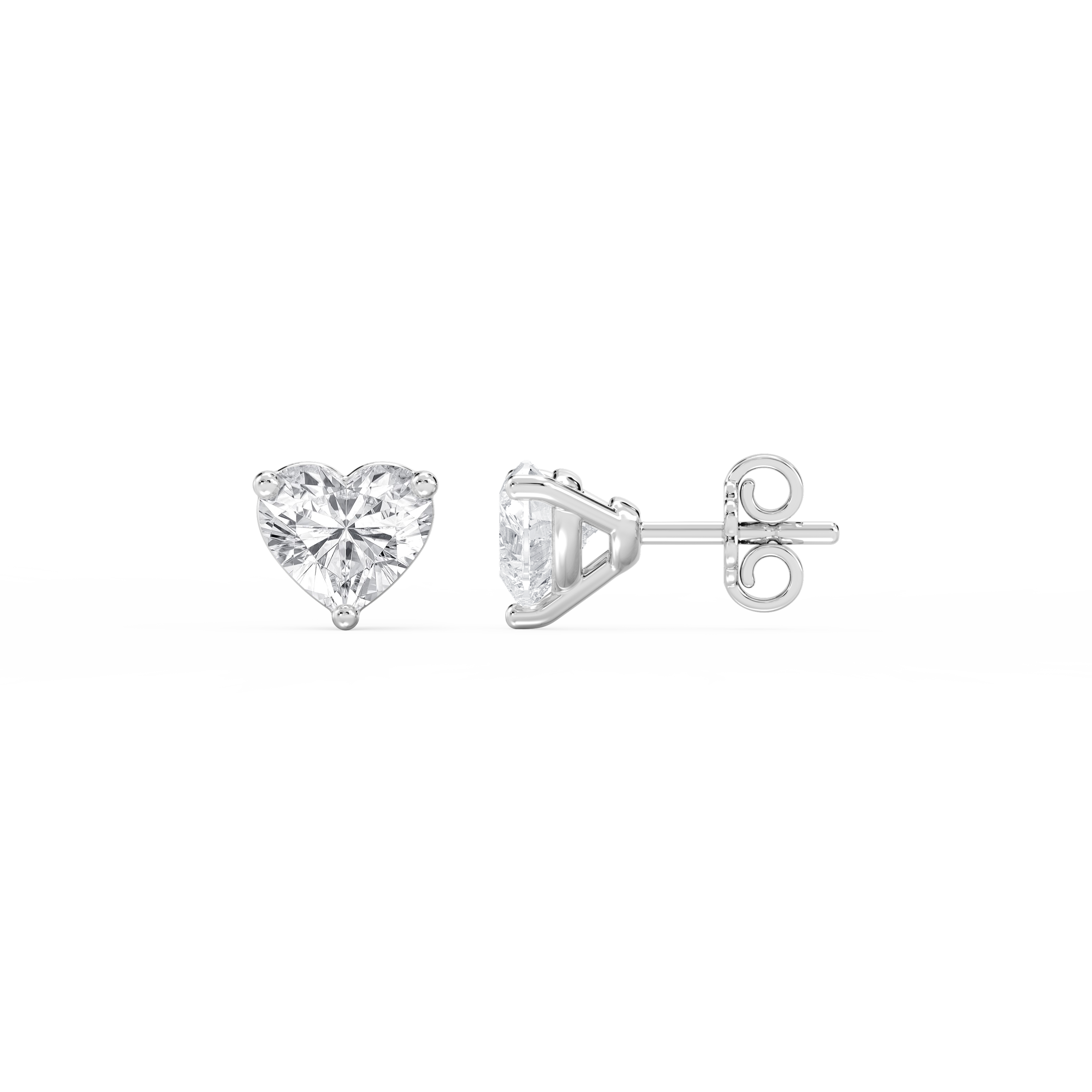 Lovea Martini Ohrstecker Steckverschluss – Herzschliff – Weißgold