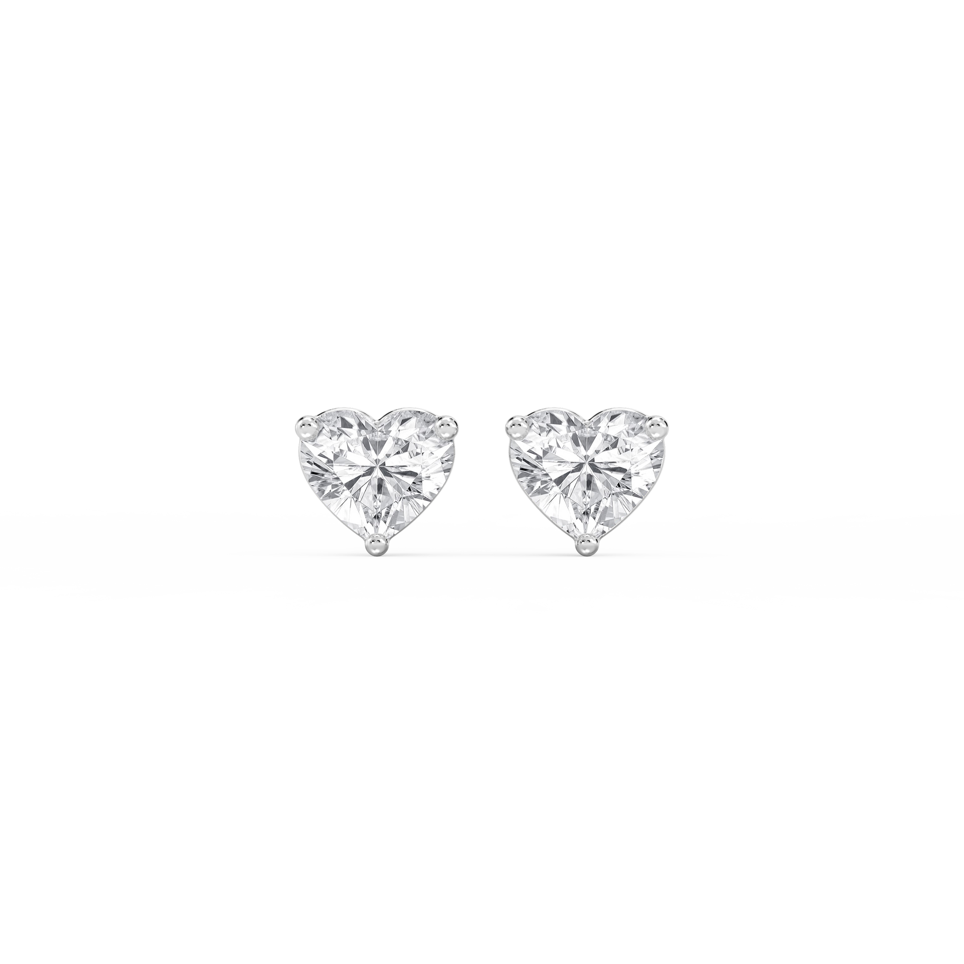 Lovea Martini Ohrstecker Steckverschluss – Herzschliff – Weißgold