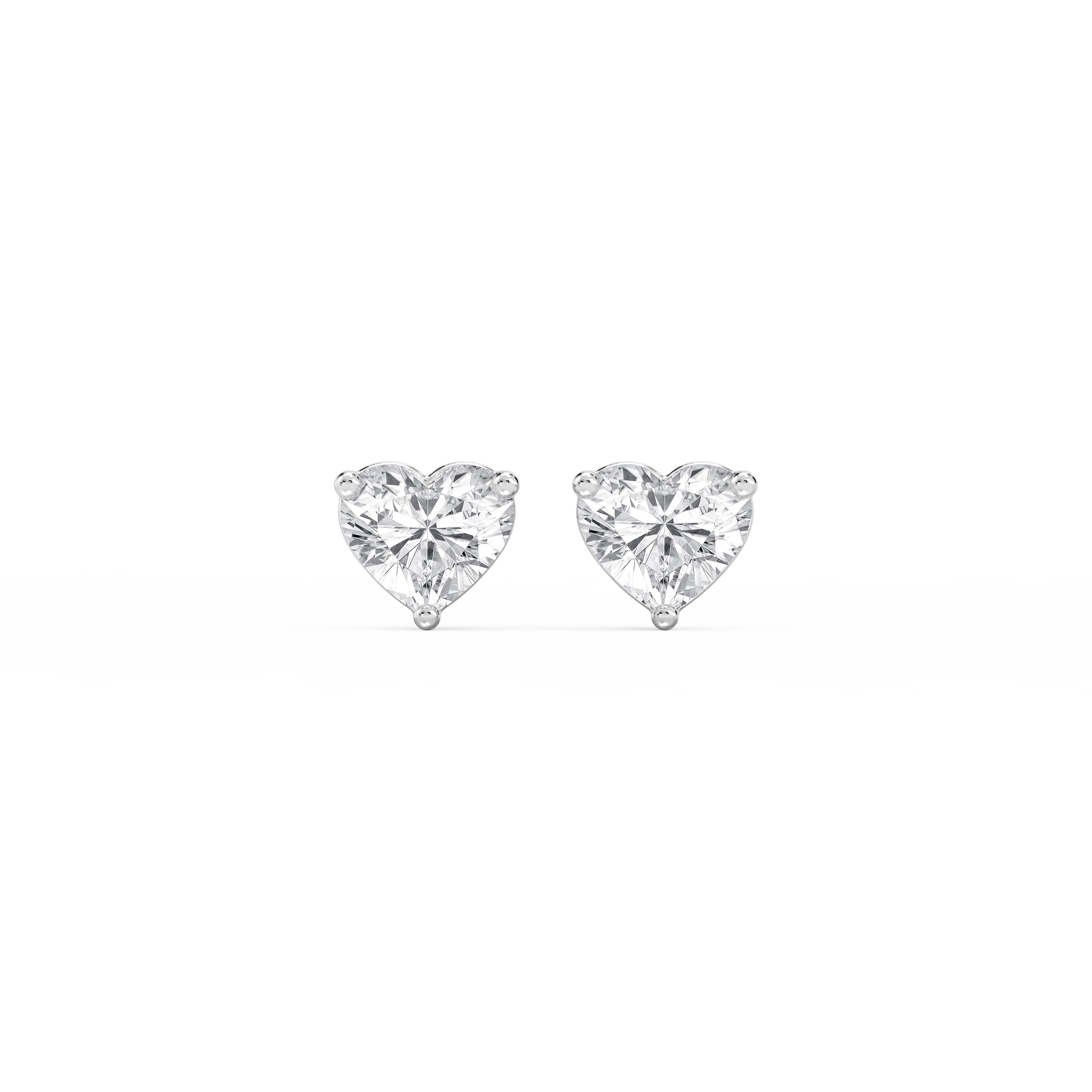Lovea Martini Ohrstecker Steckverschluss – Herzschliff – Weißgold