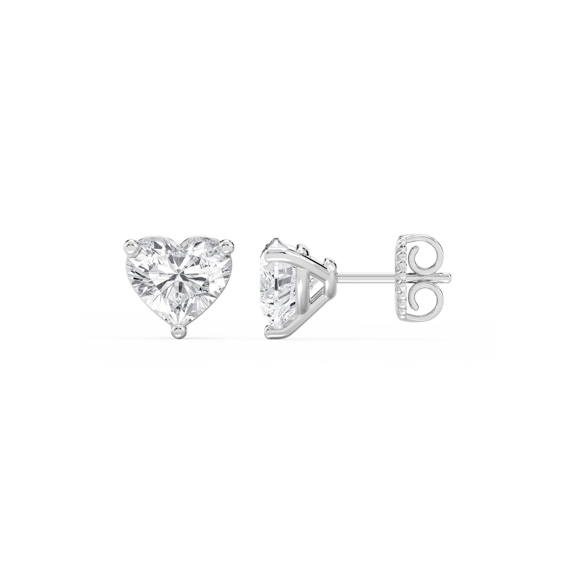 Lovea Martini Ohrstecker Steckverschluss – Herzschliff – Weißgold