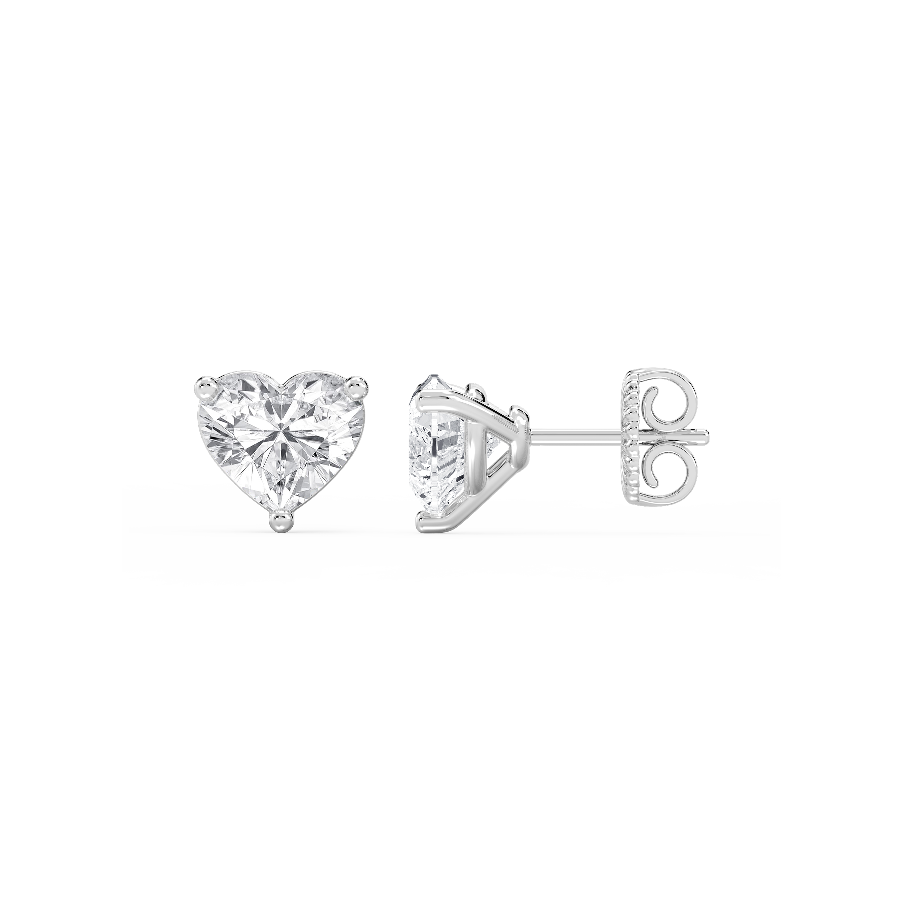 Lovea Martini Ohrstecker Steckverschluss – Herzschliff – Weißgold