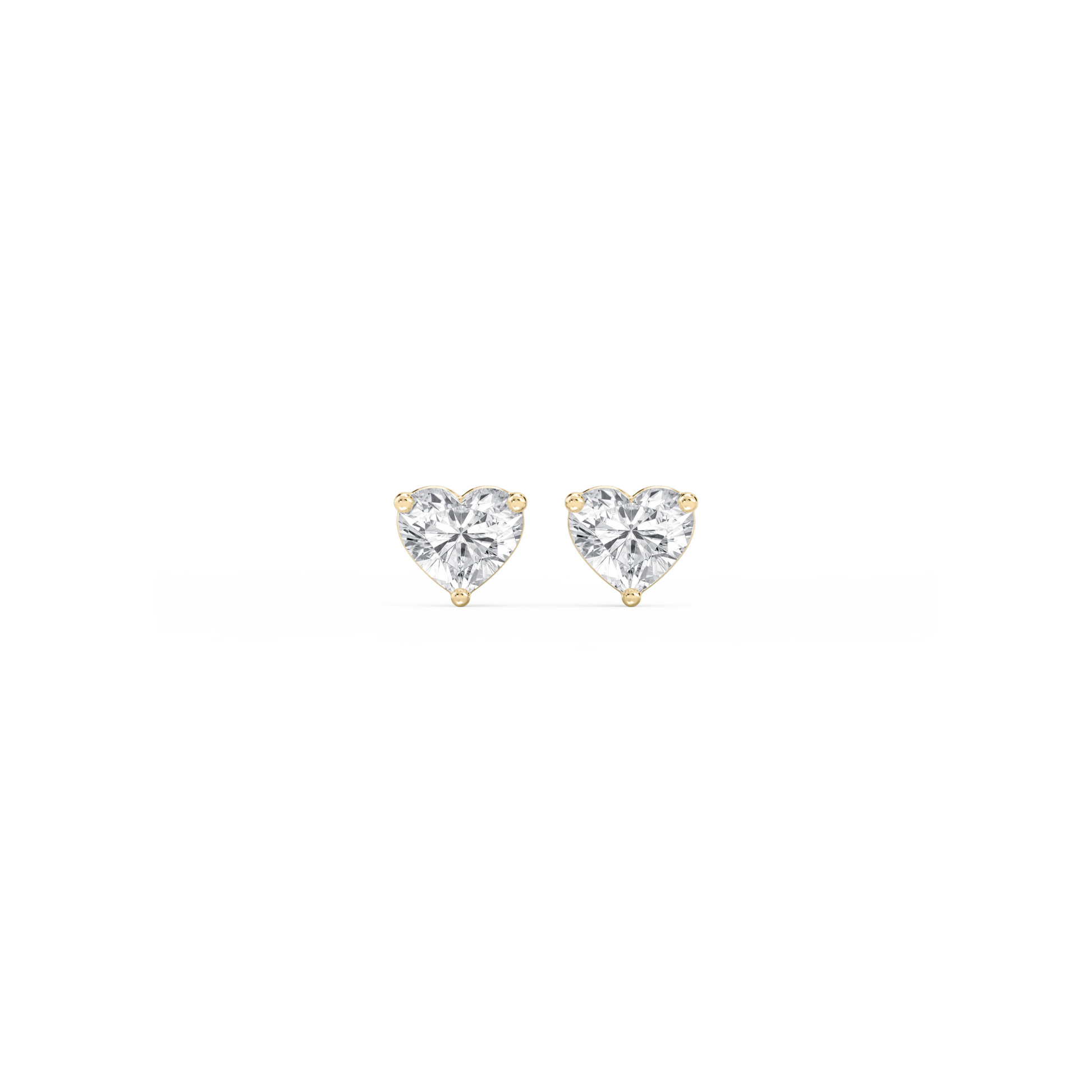 Lovea Martini Ohrstecker Steckverschluss – Herzschliff – Gelbgold