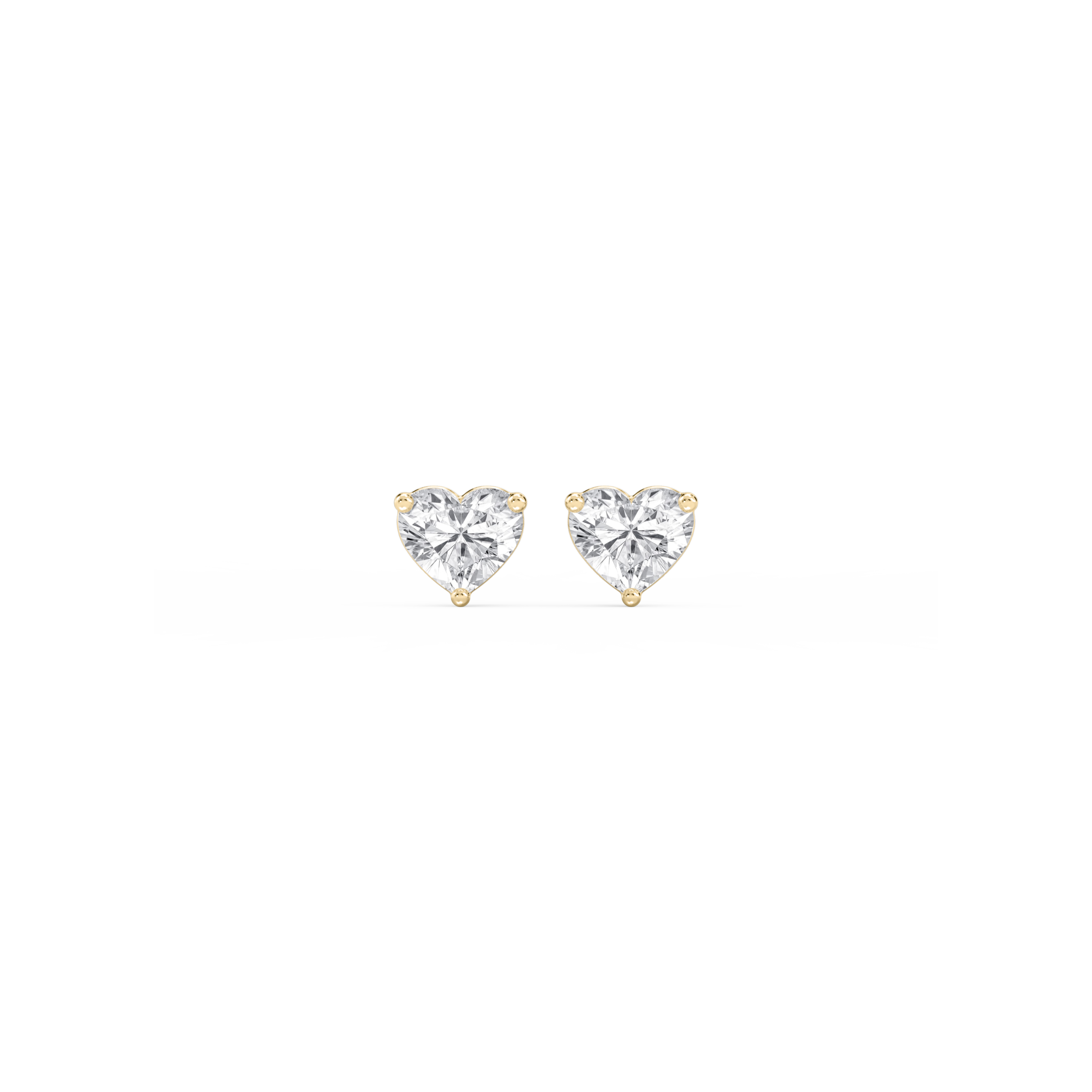 Lovea Martini Ohrstecker Steckverschluss – Herzschliff – Gelbgold