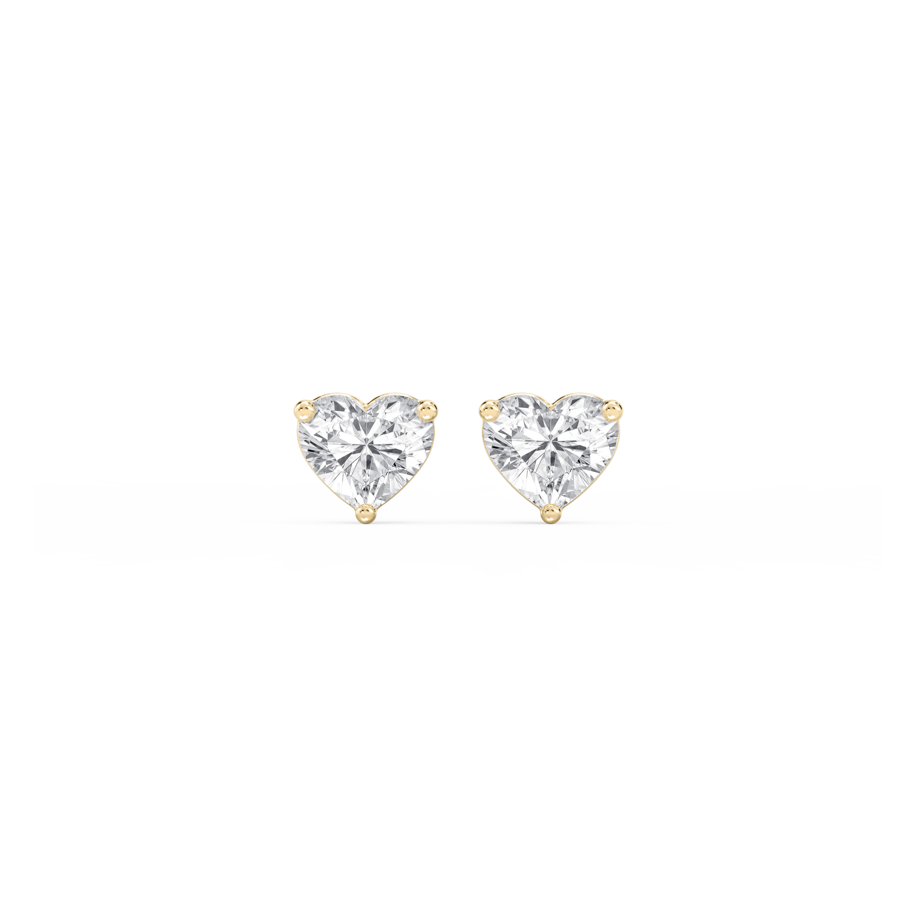 Lovea Martini Ohrstecker Steckverschluss – Herzschliff – Gelbgold