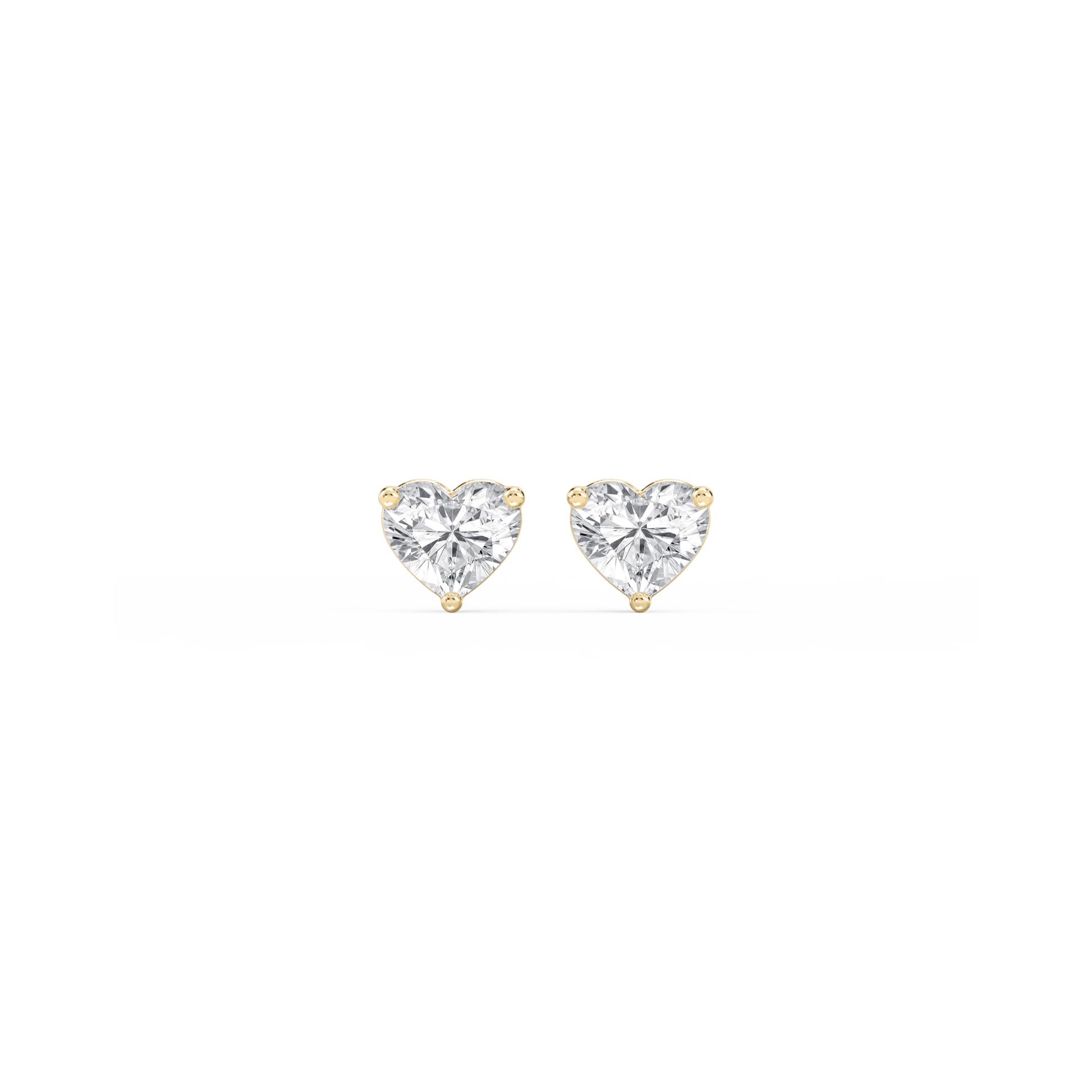 Lovea Martini Ohrstecker Steckverschluss – Herzschliff – Gelbgold