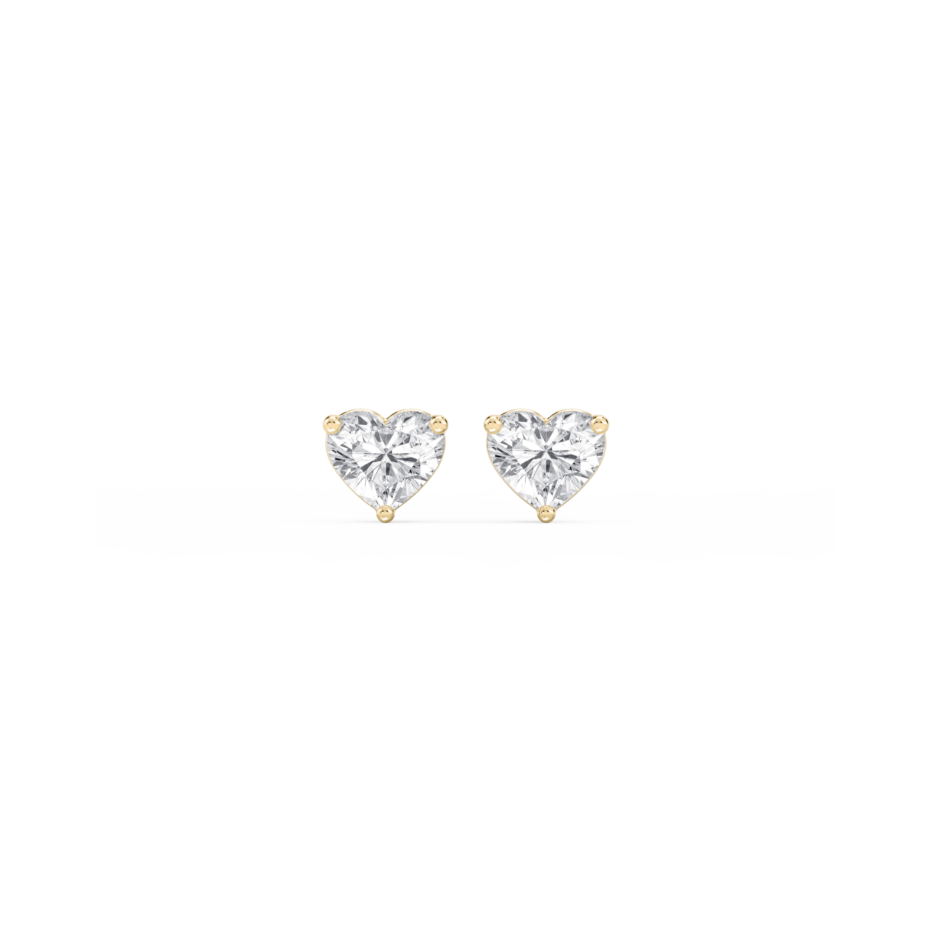 Lovea Martini Ohrstecker Steckverschluss – Herzschliff – Gelbgold