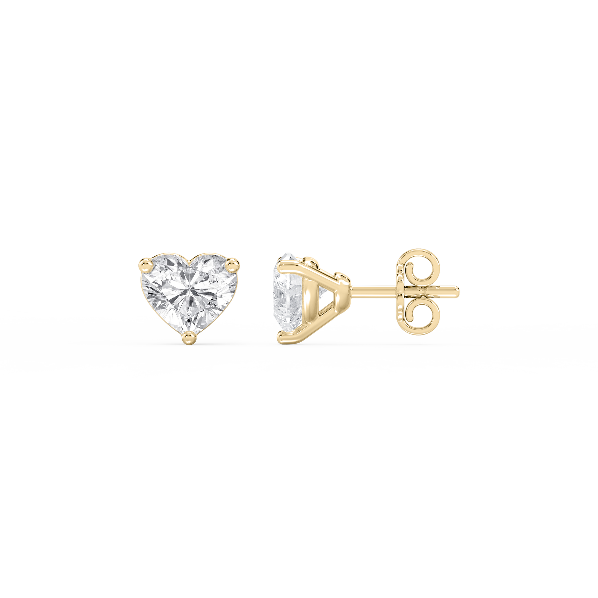 Lovea Martini Ohrstecker Steckverschluss – Herzschliff – Gelbgold