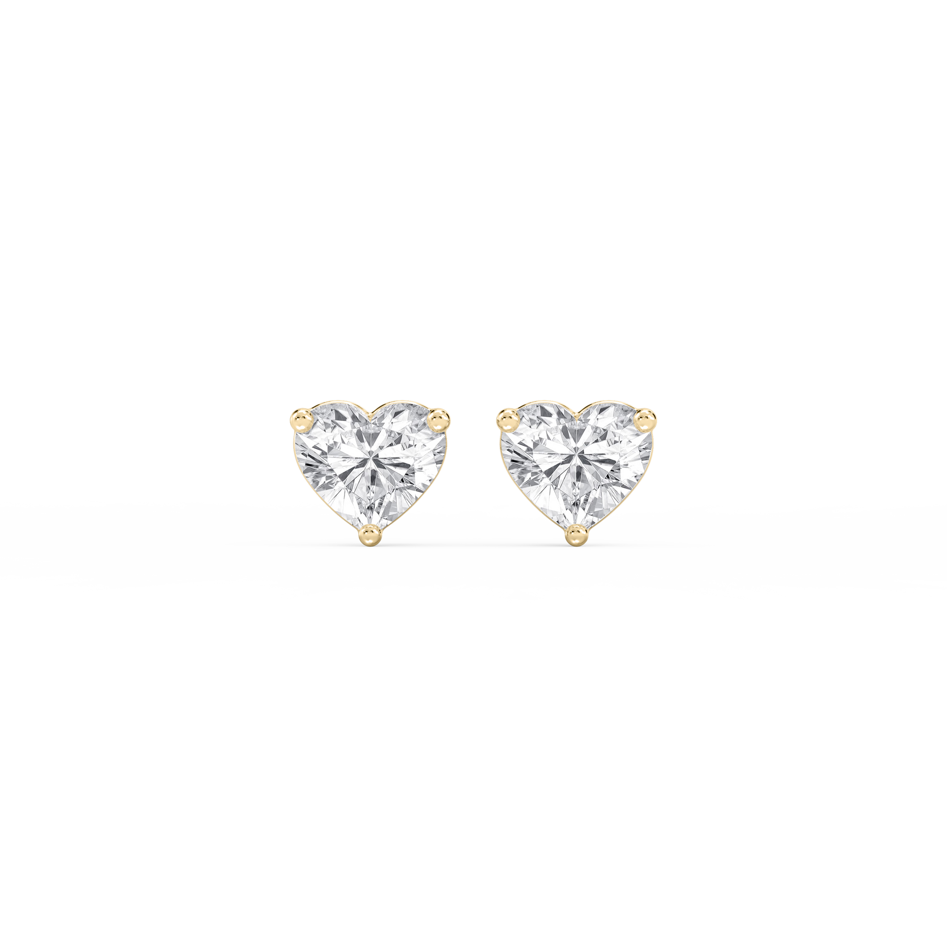 Lovea Martini Ohrstecker Steckverschluss – Herzschliff – Gelbgold