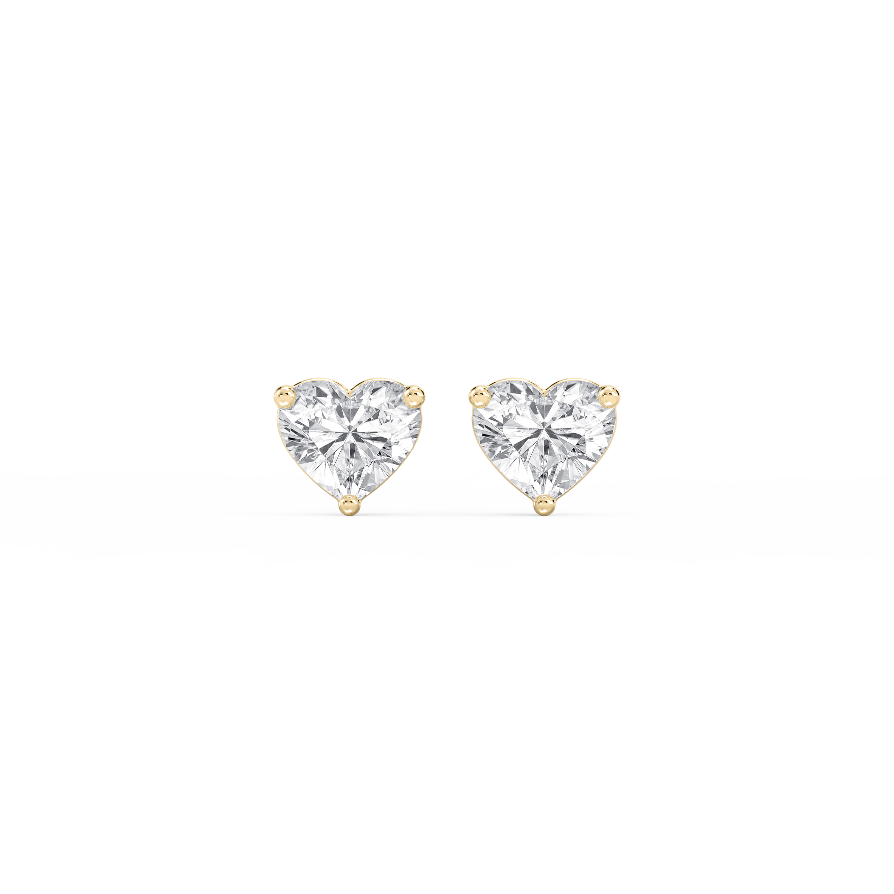 Lovea Martini Ohrstecker Steckverschluss – Herzschliff – Gelbgold
