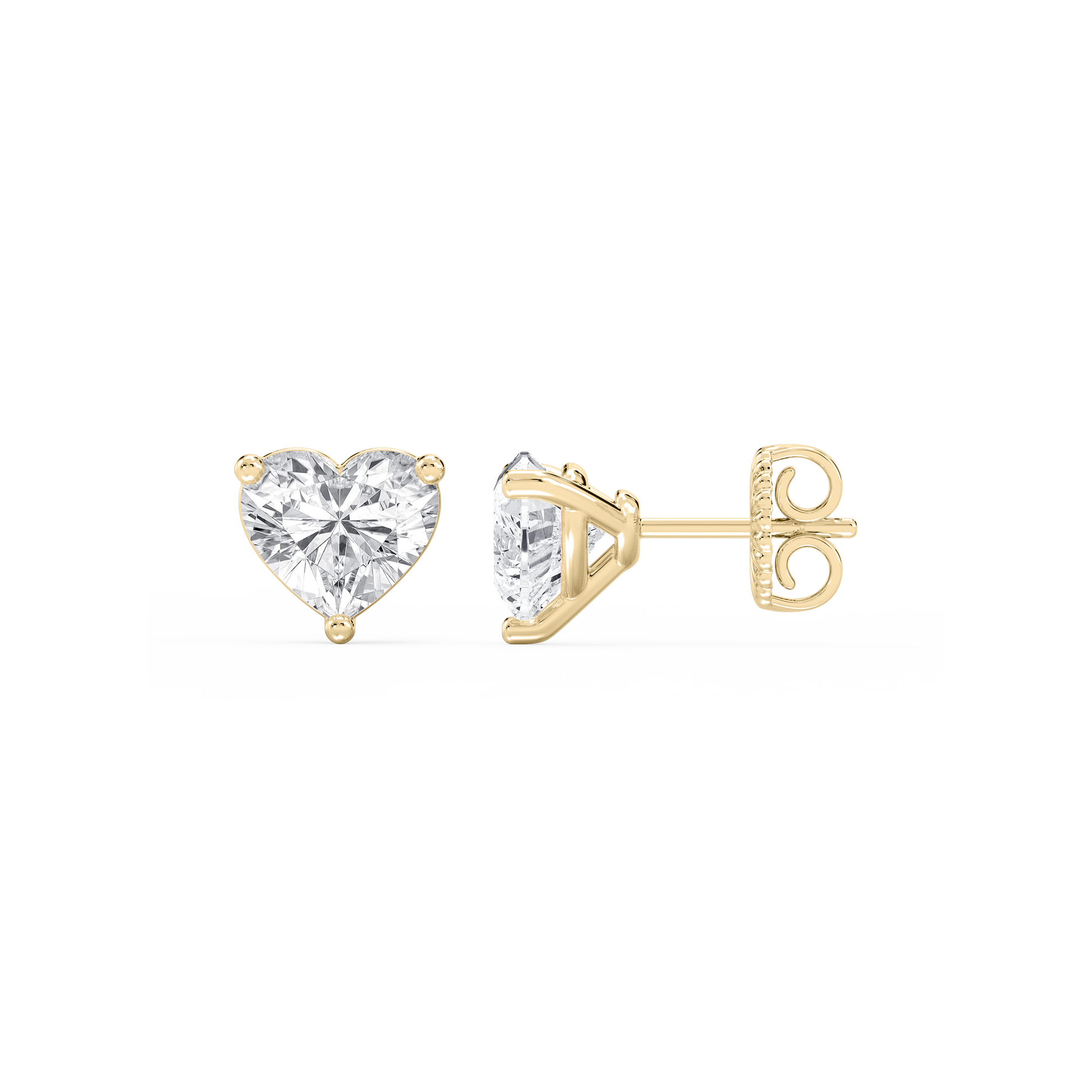 Lovea Martini Ohrstecker Steckverschluss – Herzschliff – Gelbgold
