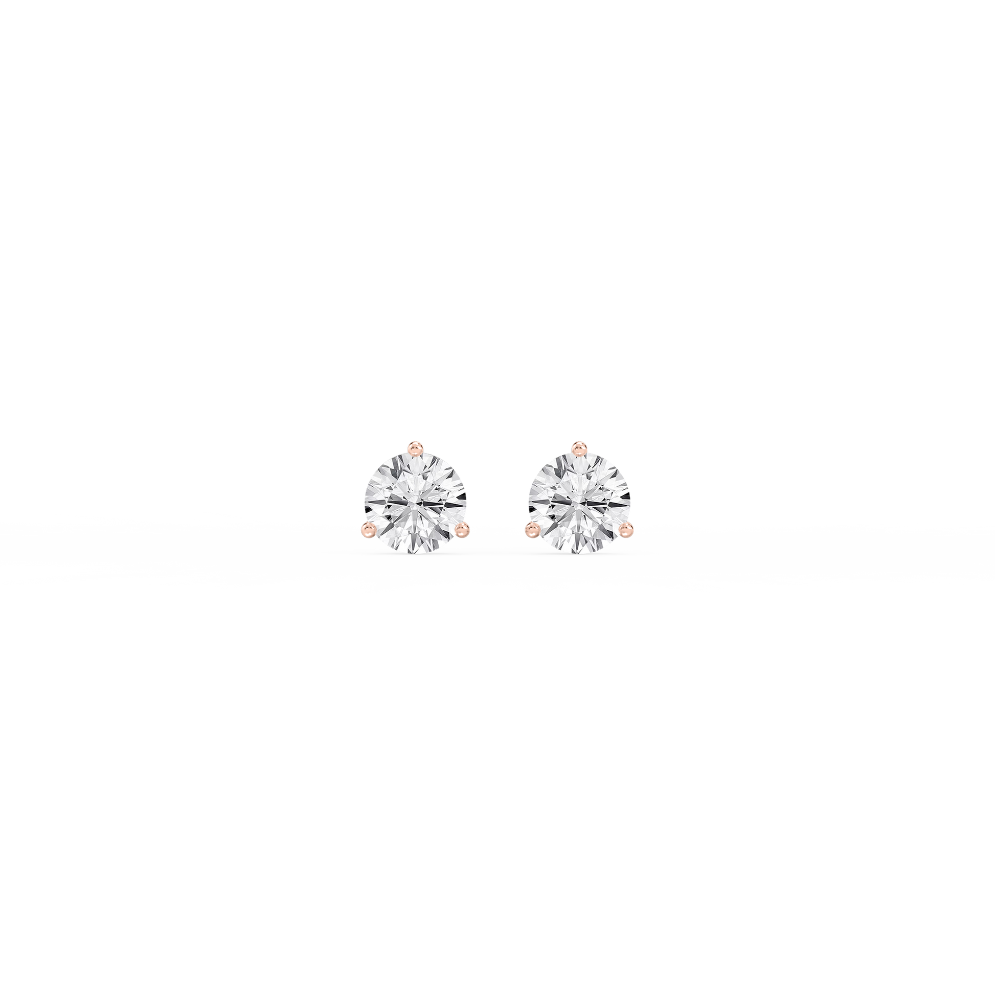 Lovea Martini Ohrstecker Schraubverschluss – Herzschliff – Roségold