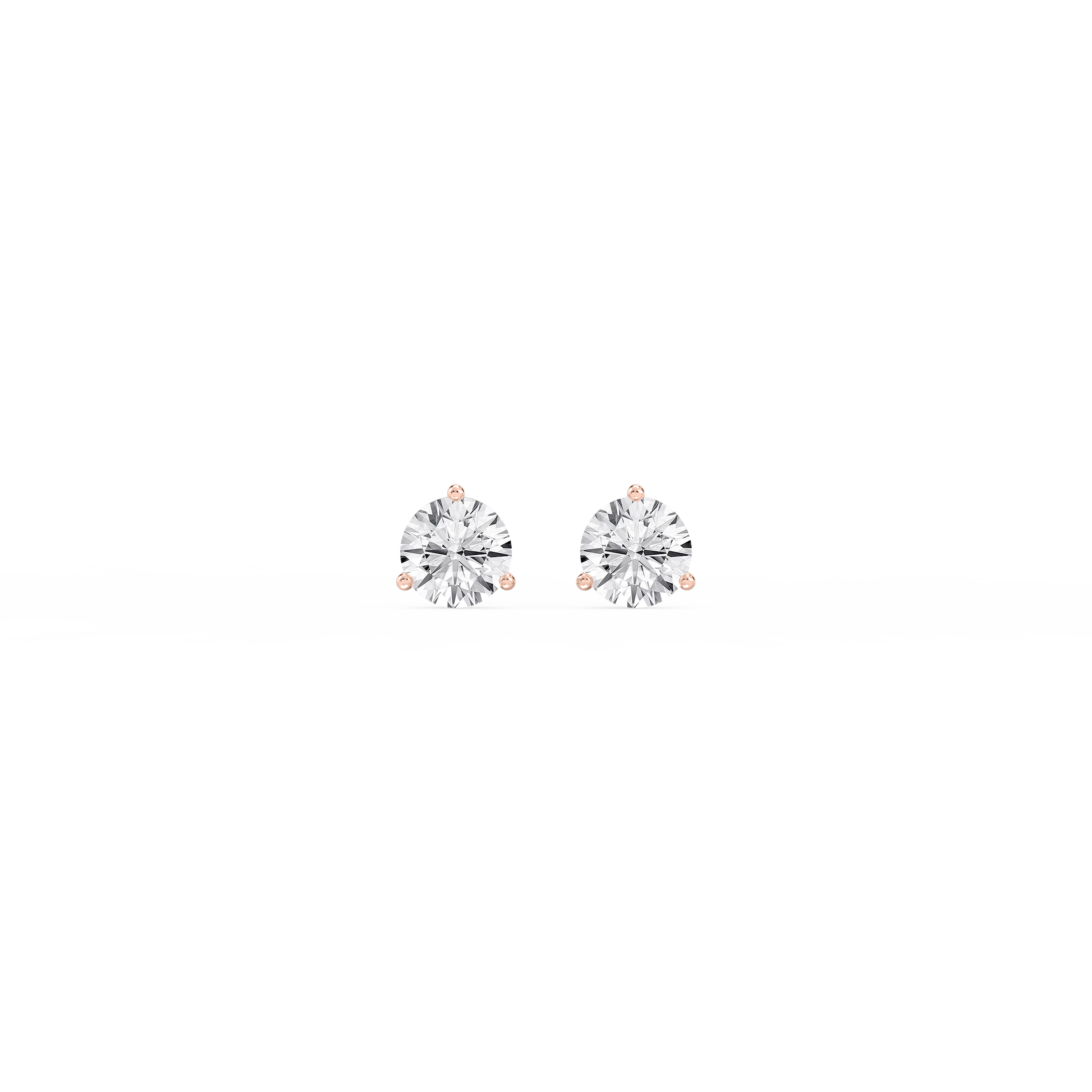 Lovea Martini Ohrstecker Schraubverschluss – Herzschliff – Roségold