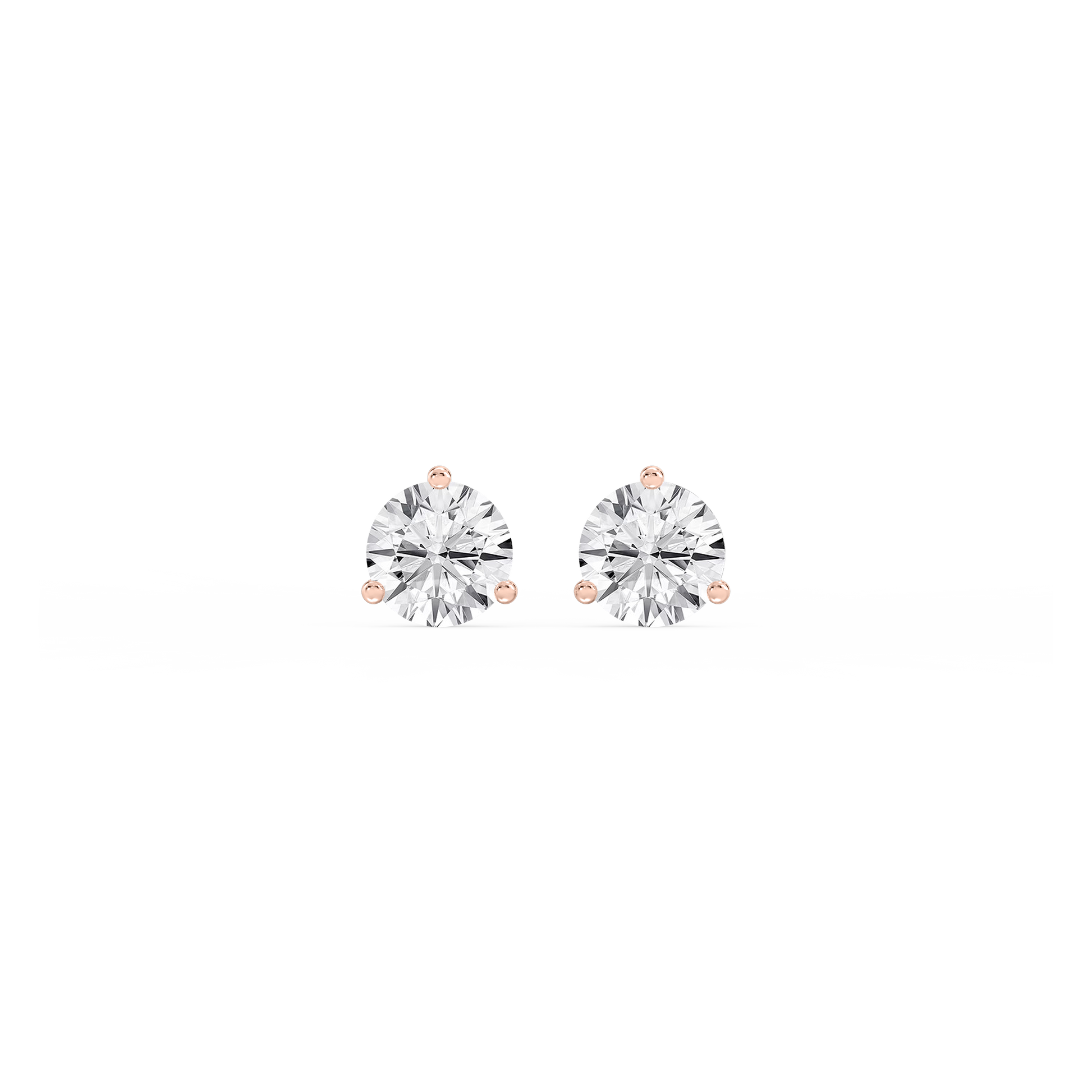 Lovea Martini Ohrstecker Schraubverschluss – Herzschliff – Roségold