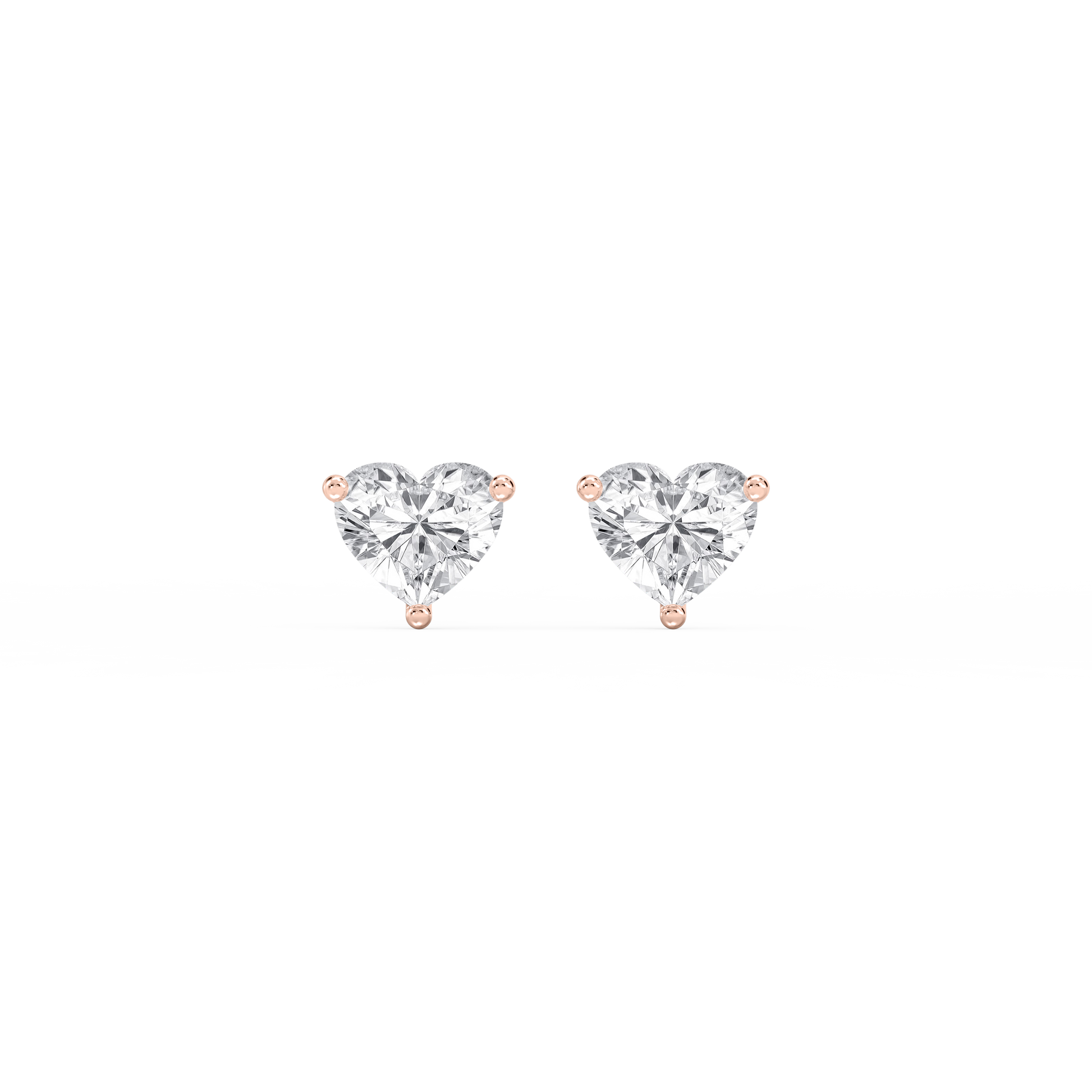 Lovea Martini Ohrstecker Schraubverschluss – Herzschliff – Roségold