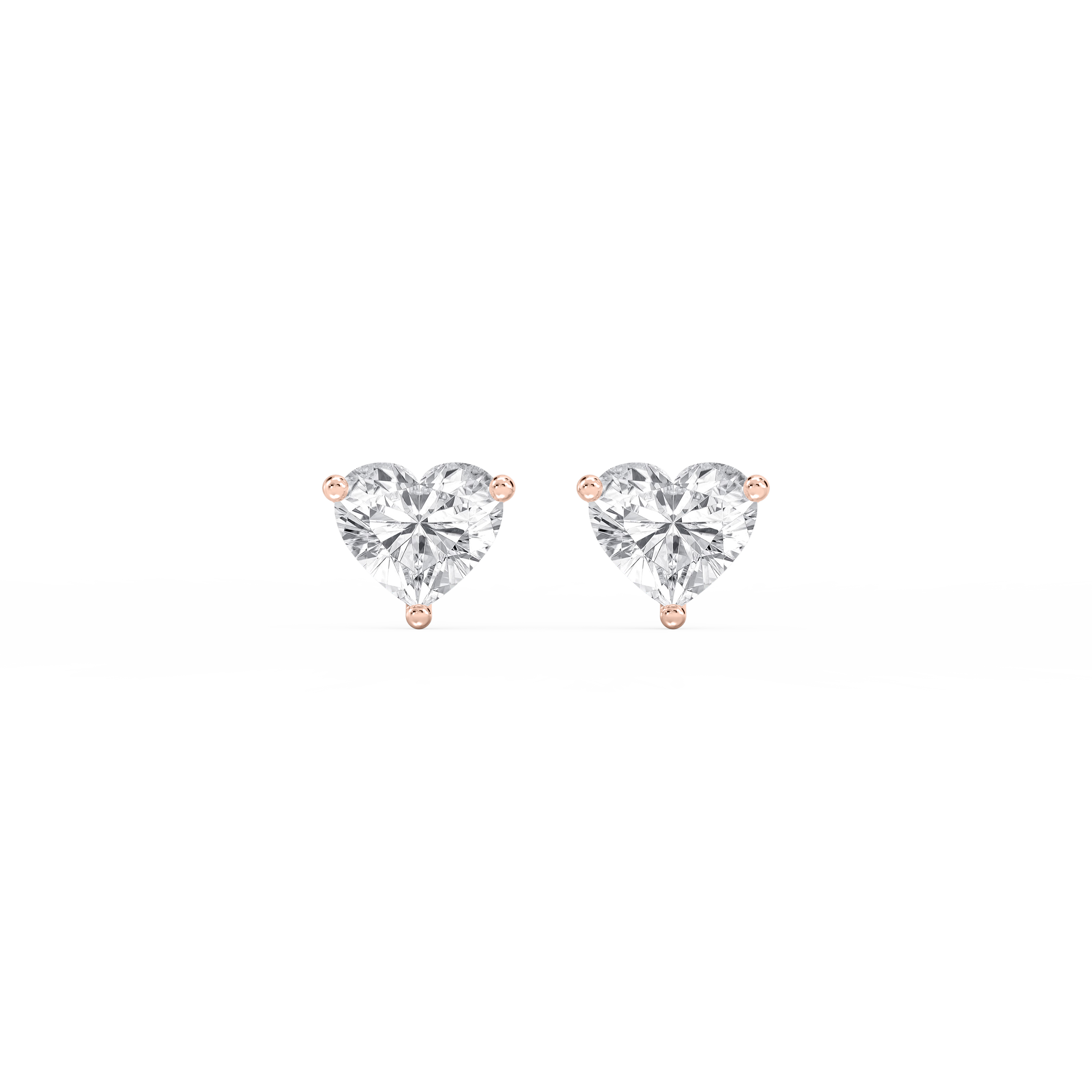 Lovea Martini Ohrstecker Schraubverschluss – Herzschliff – Roségold