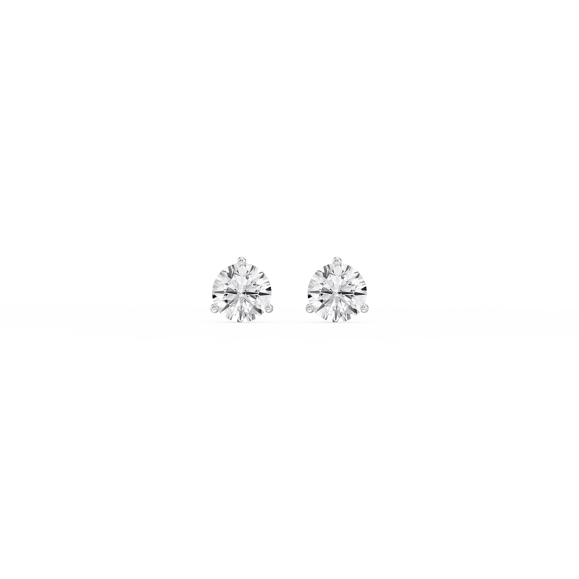 Lovea Martini Ohrstecker Schraubverschluss – Herzschliff – Weißgold