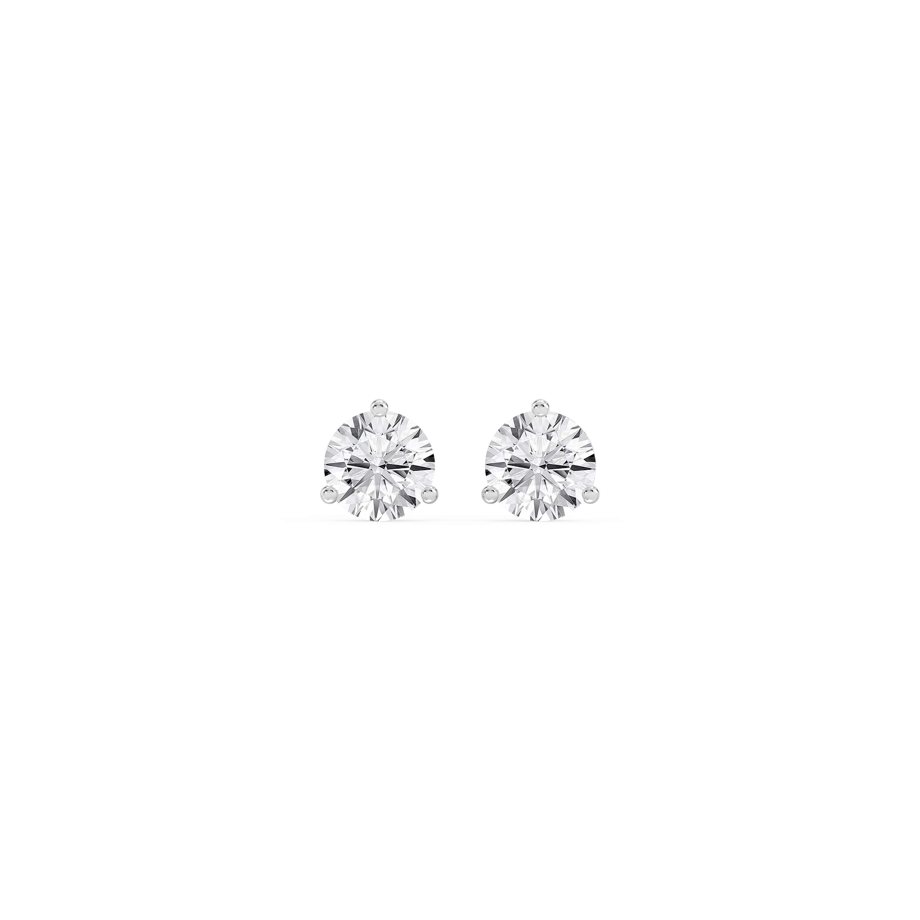 Lovea Martini Ohrstecker Schraubverschluss – Herzschliff – Weißgold