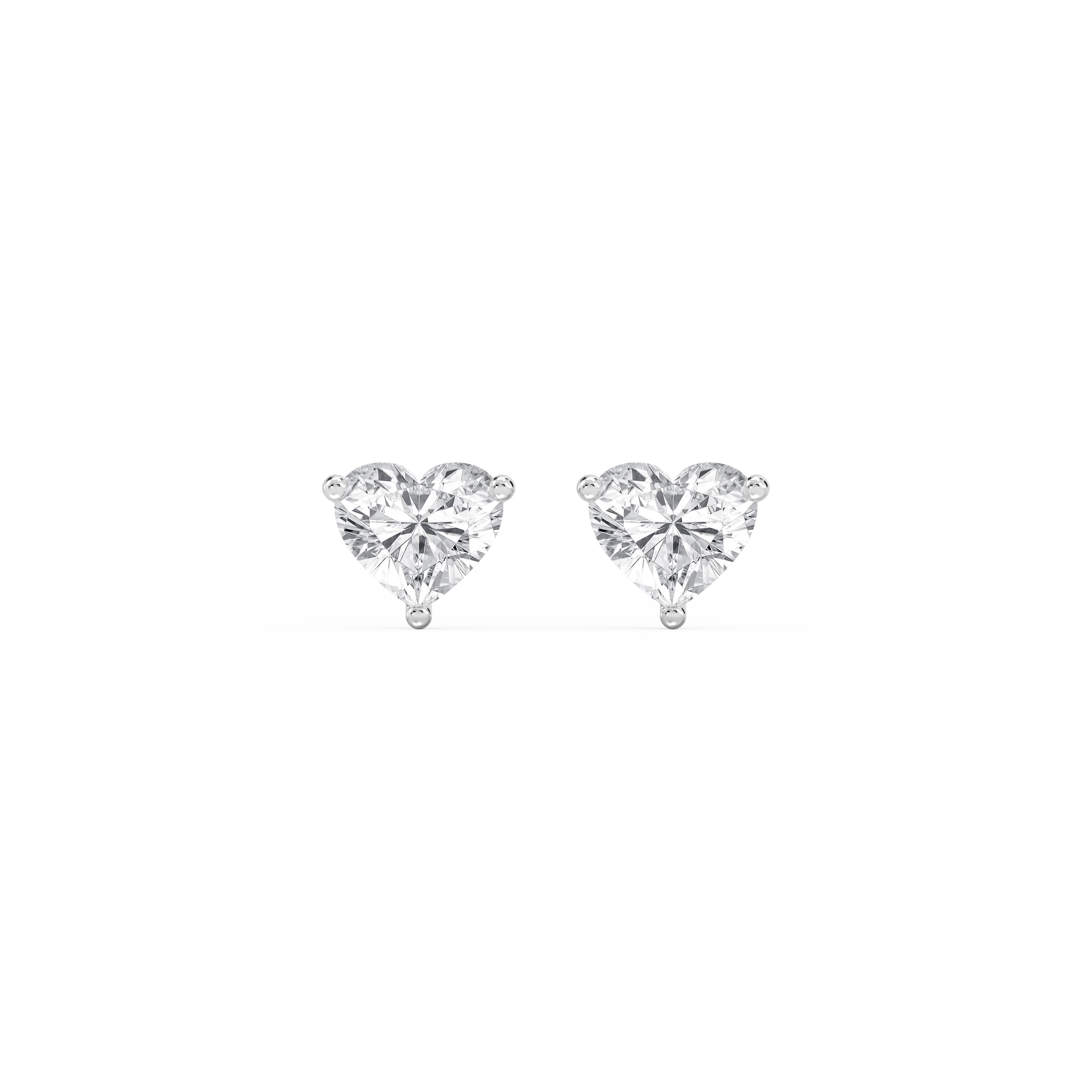 Lovea Martini Ohrstecker Schraubverschluss – Herzschliff – Weißgold