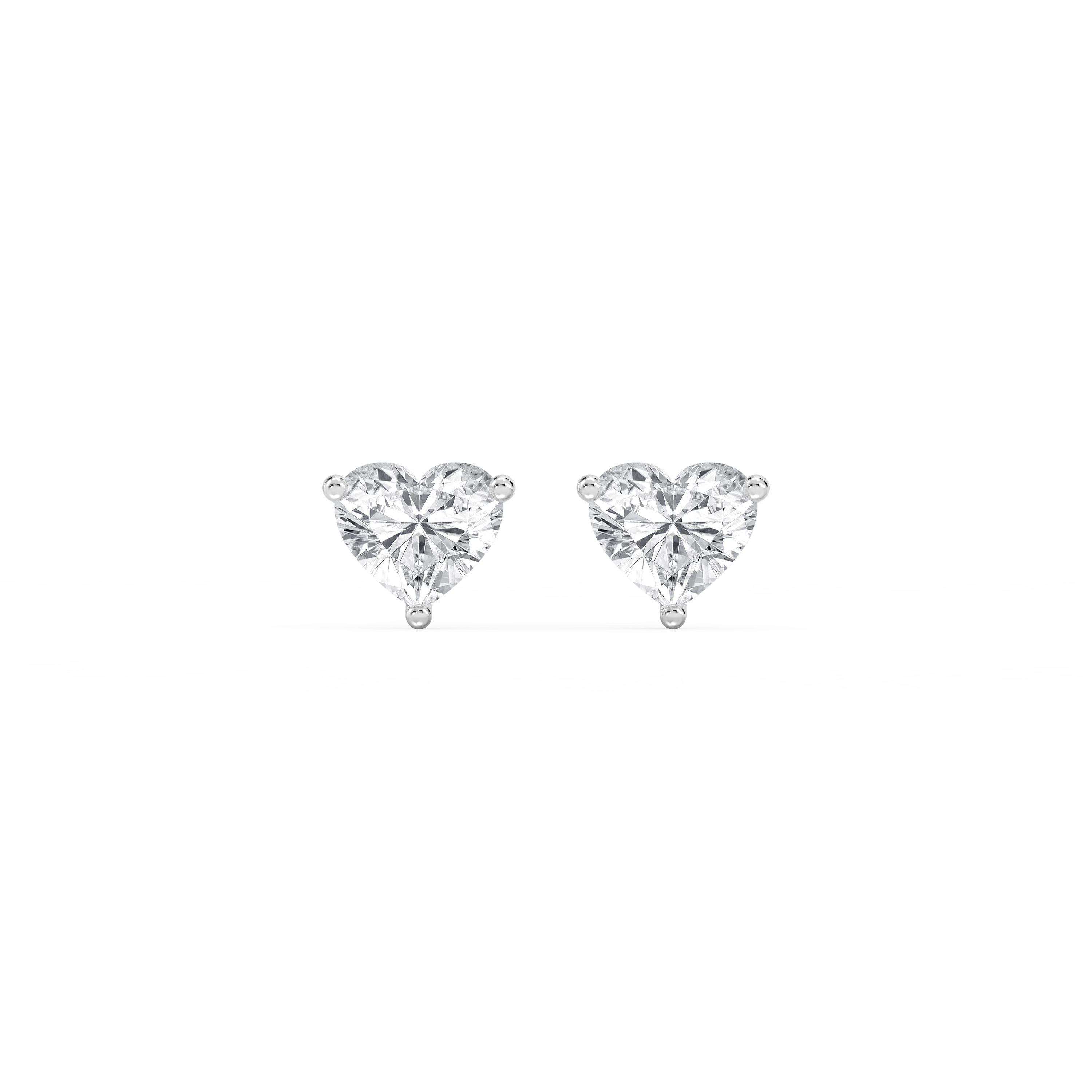 Lovea Martini Ohrstecker Schraubverschluss – Herzschliff – Weißgold