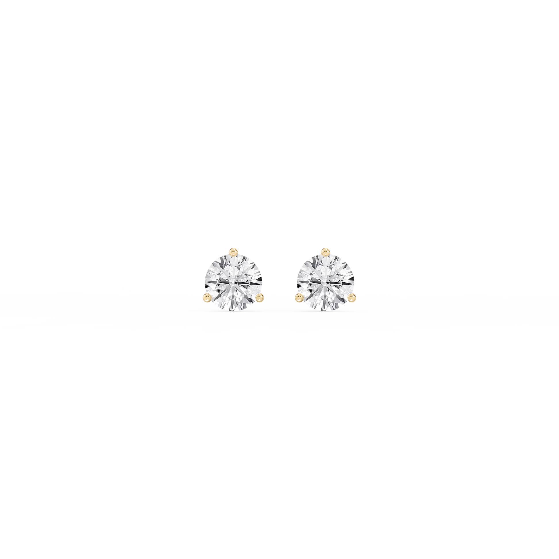 Lovea Martini Ohrstecker Schraubverschluss – Herzschliff – Gelbgold