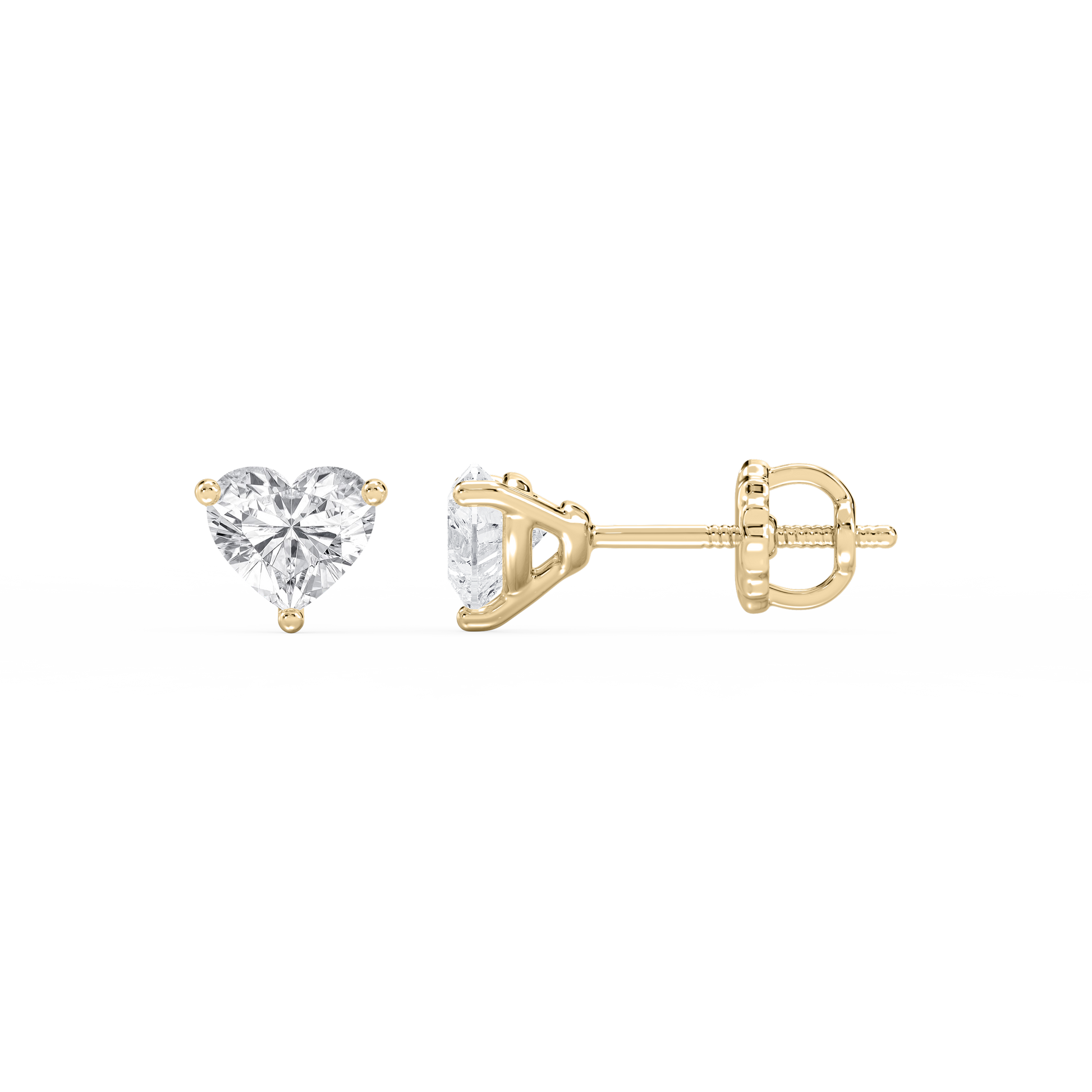 Lovea Martini Ohrstecker Schraubverschluss – Herzschliff – Gelbgold