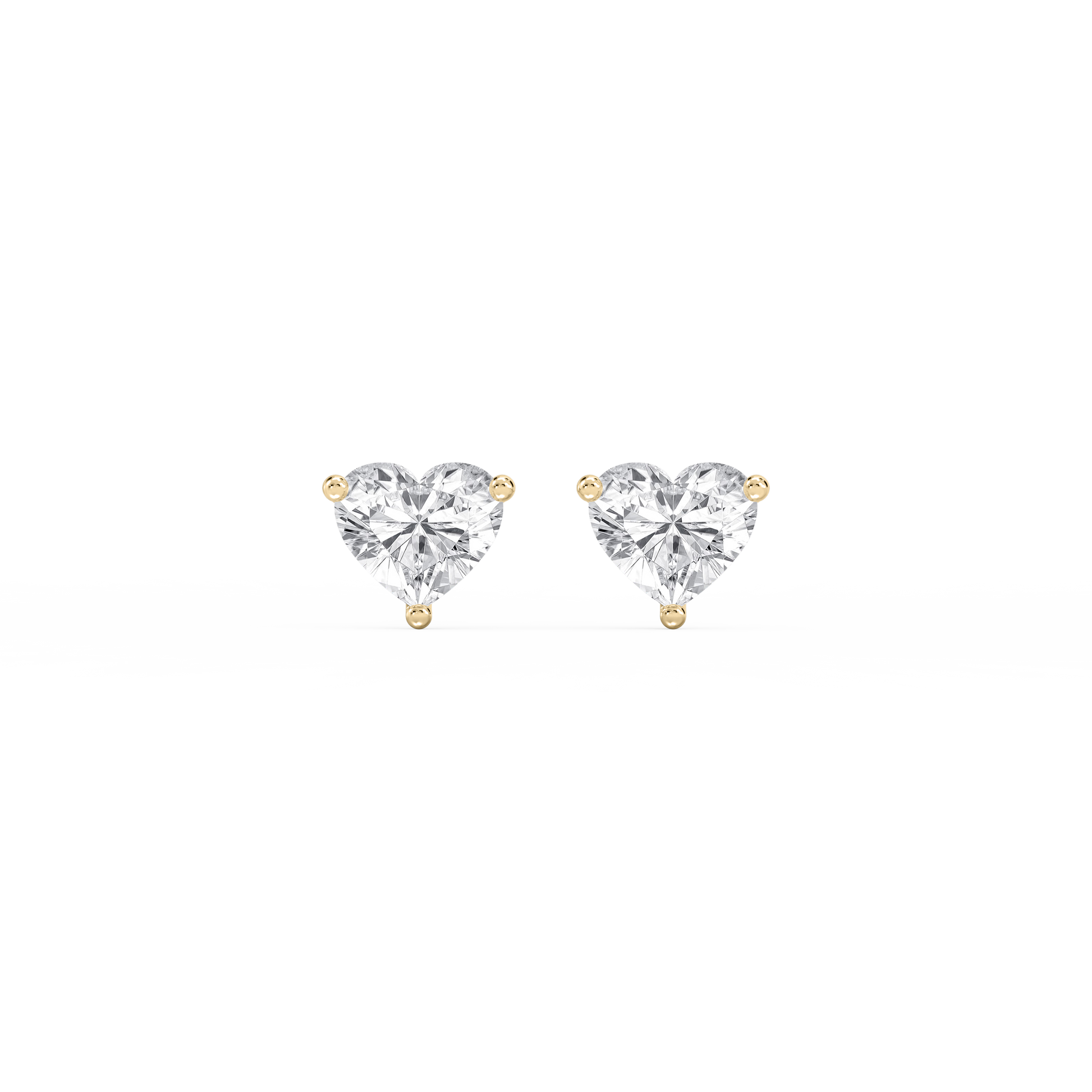 Lovea Martini Ohrstecker Schraubverschluss – Herzschliff – Gelbgold