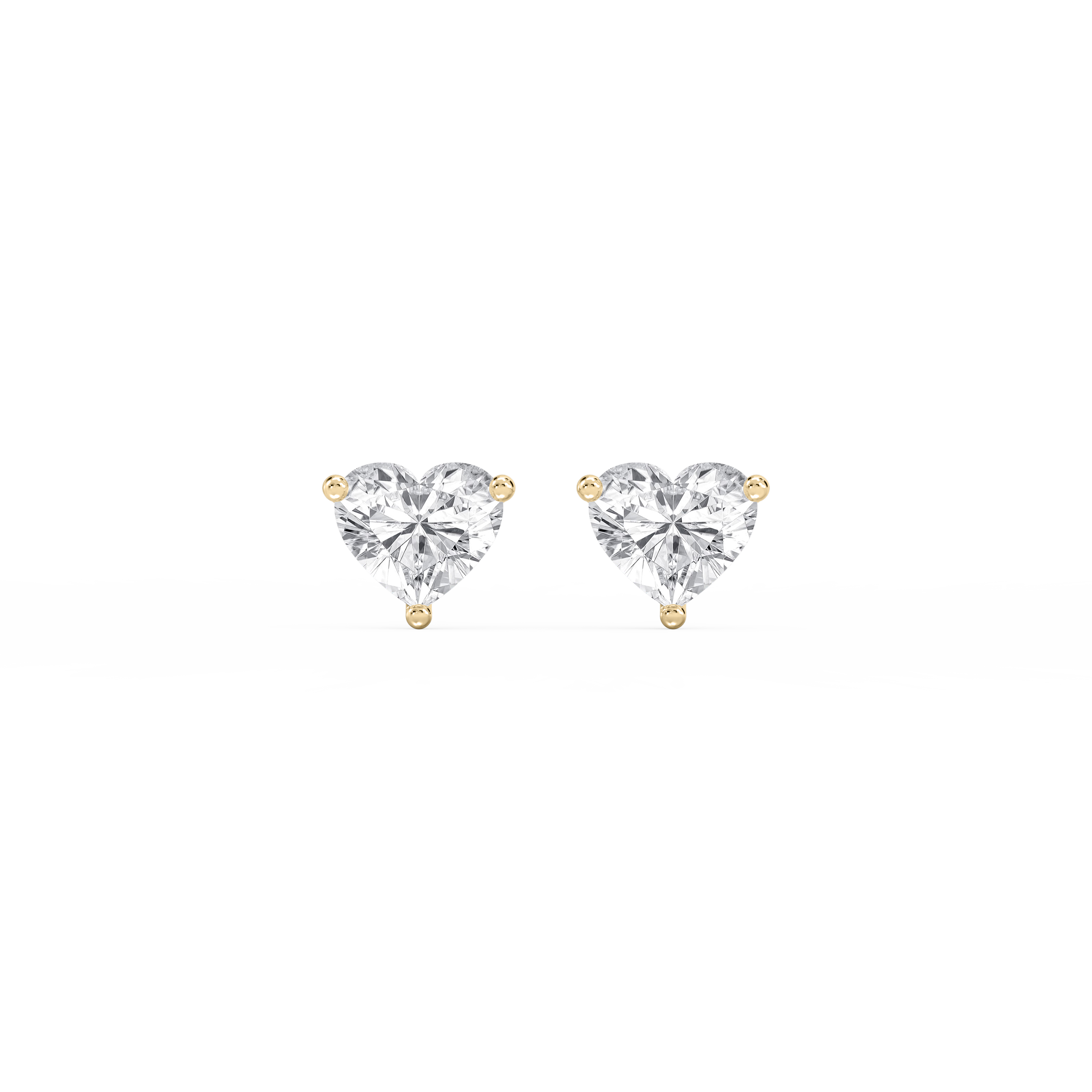 Lovea Martini Ohrstecker Schraubverschluss – Herzschliff – Gelbgold