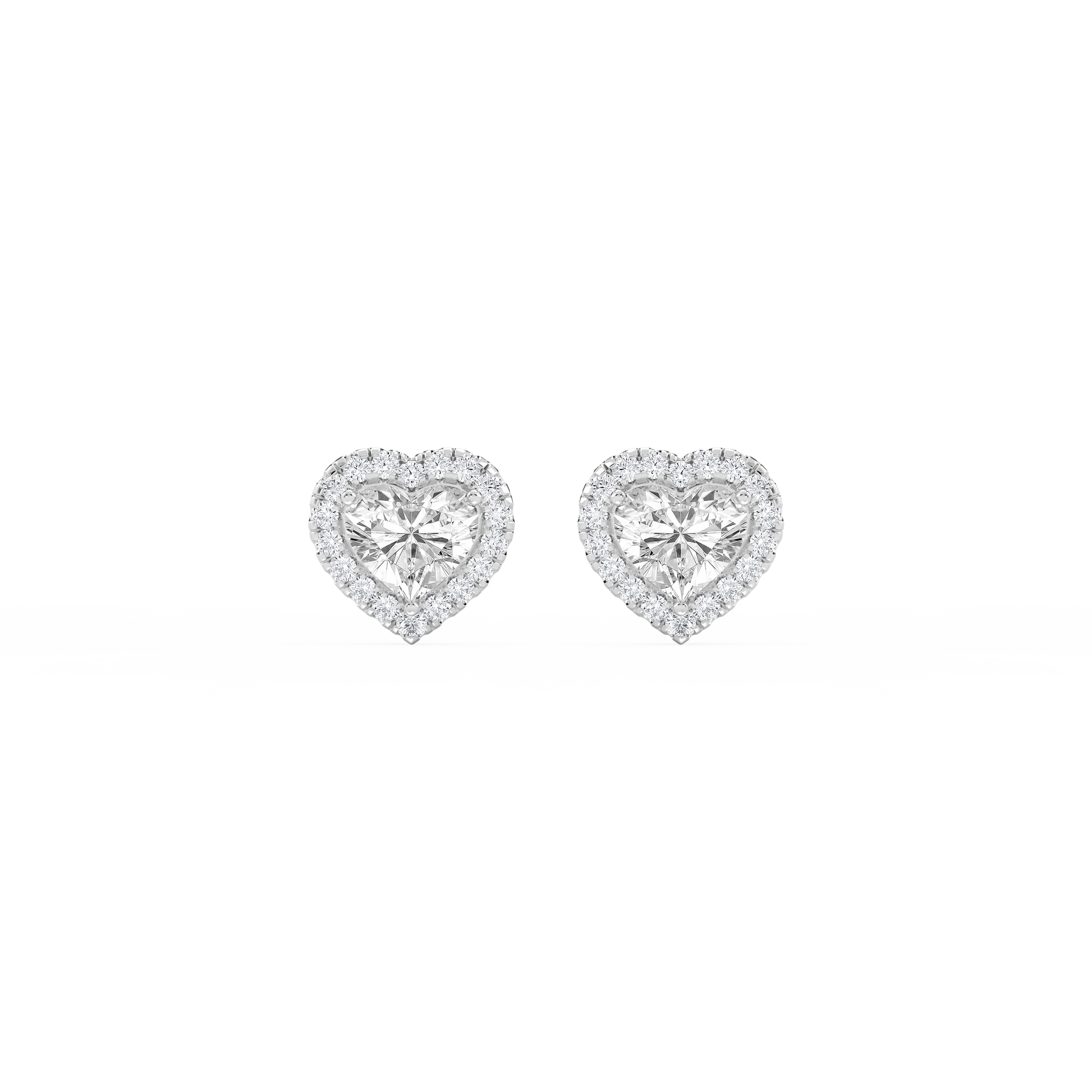 Lovea Halo Ohrstecker – Herzschliff – Weißgold
