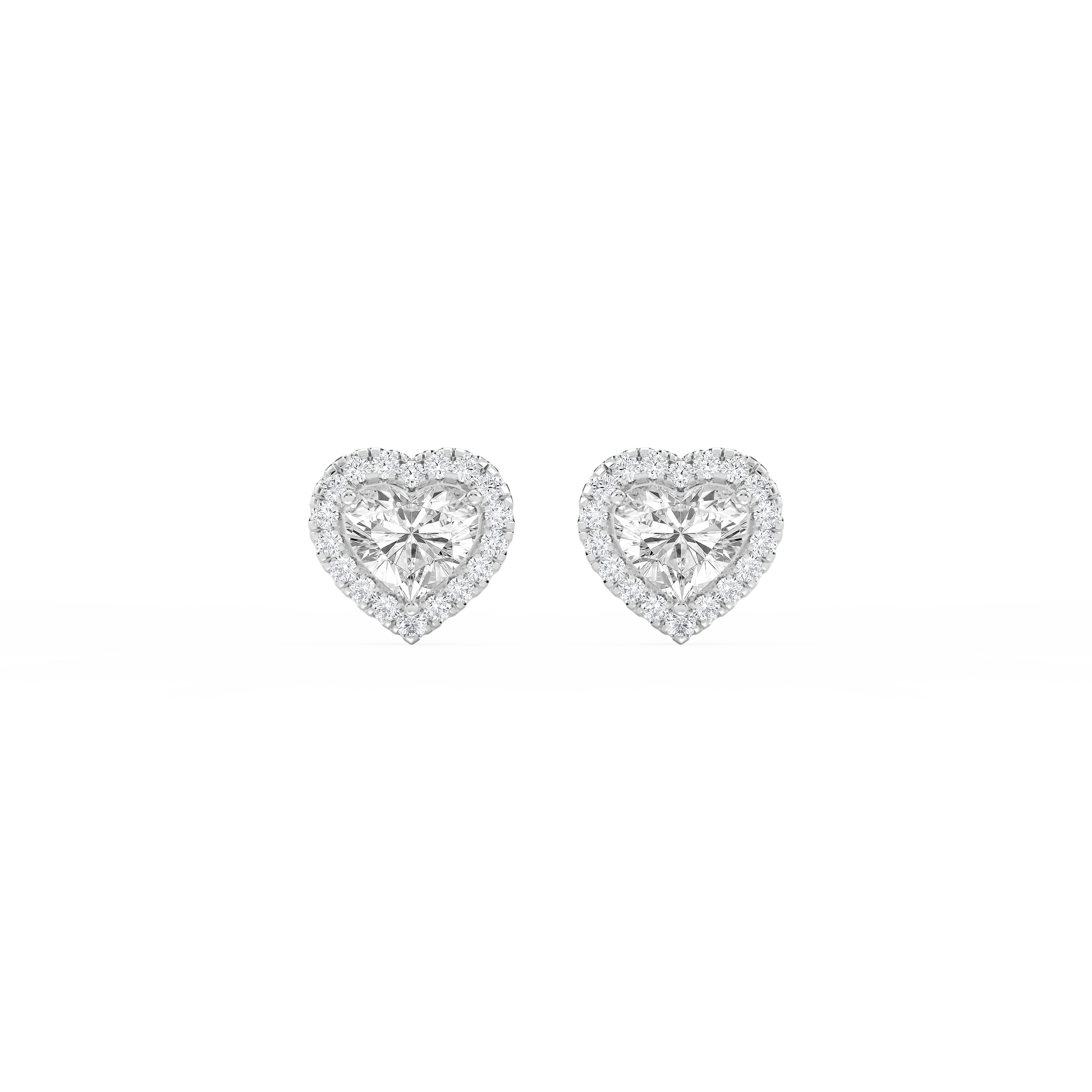 Lovea Halo Ohrstecker – Herzschliff – Weißgold