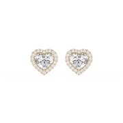Lovea Halo Ohrstecker – Herzschliff – Gelbgold