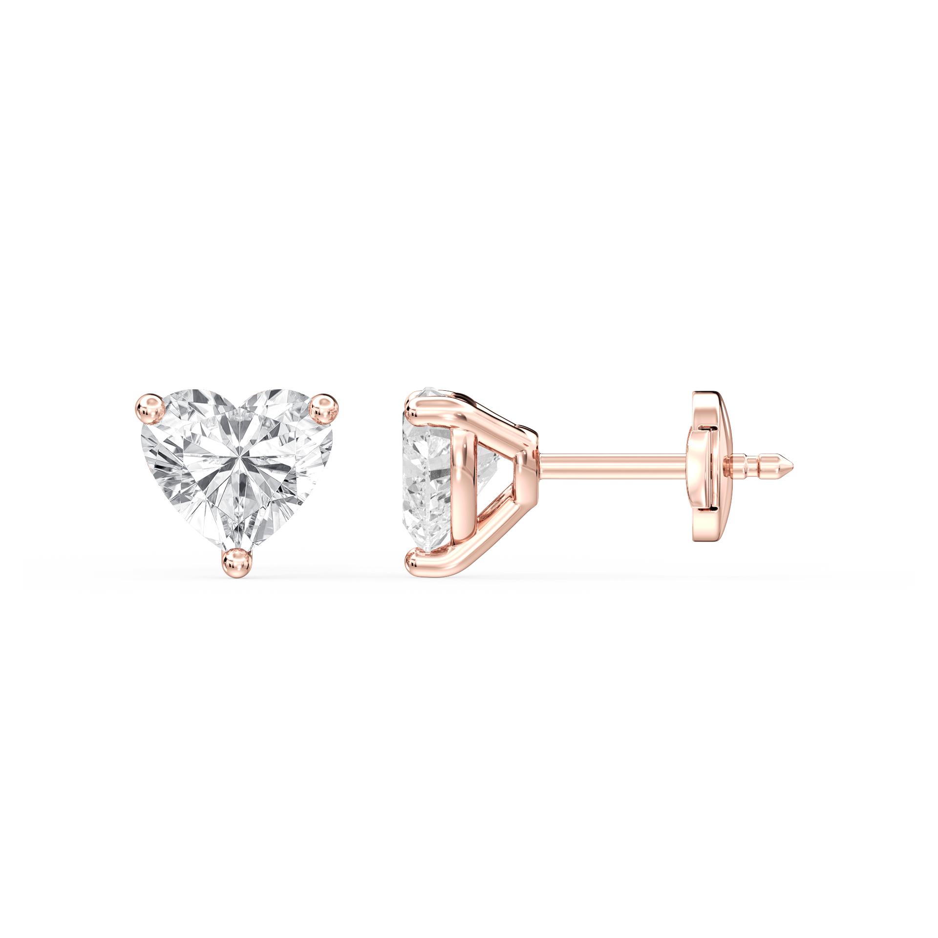 Lovea Martini Ohrstecker Sicherheitsverschluss – Herzschliff – Roségold