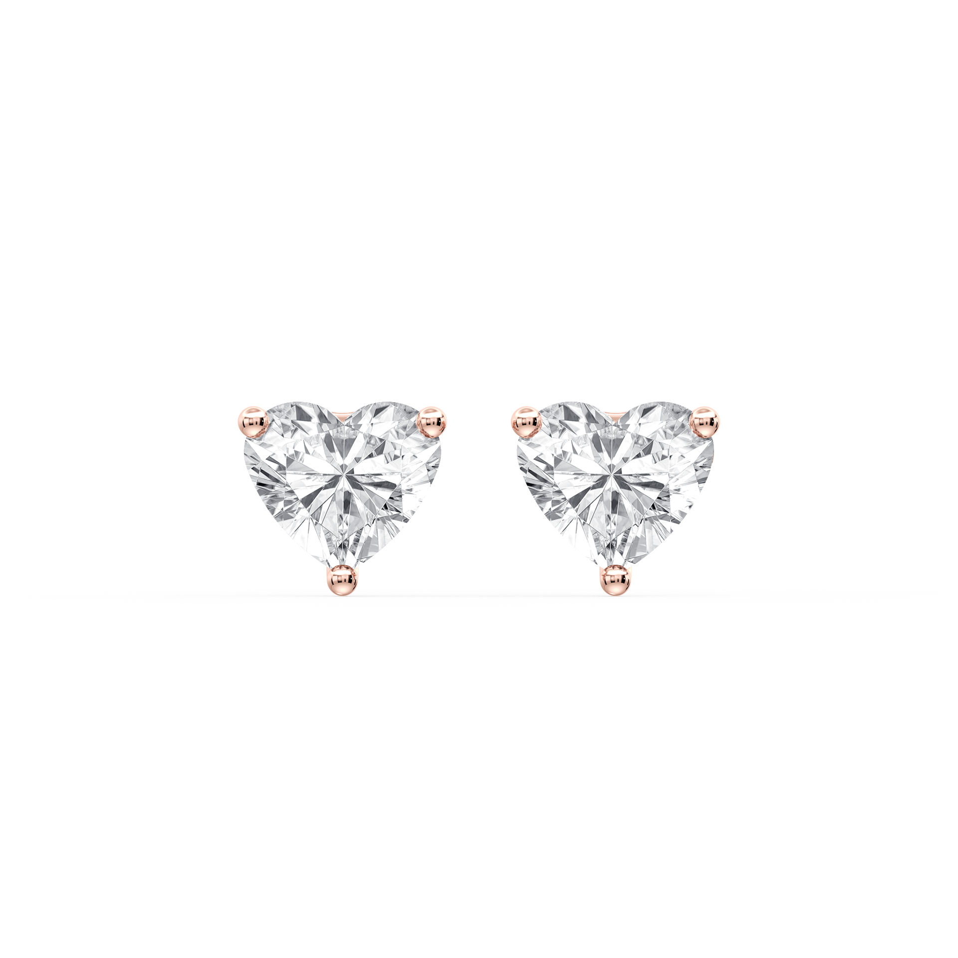 Lovea Martini Ohrstecker Sicherheitsverschluss – Herzschliff – Roségold