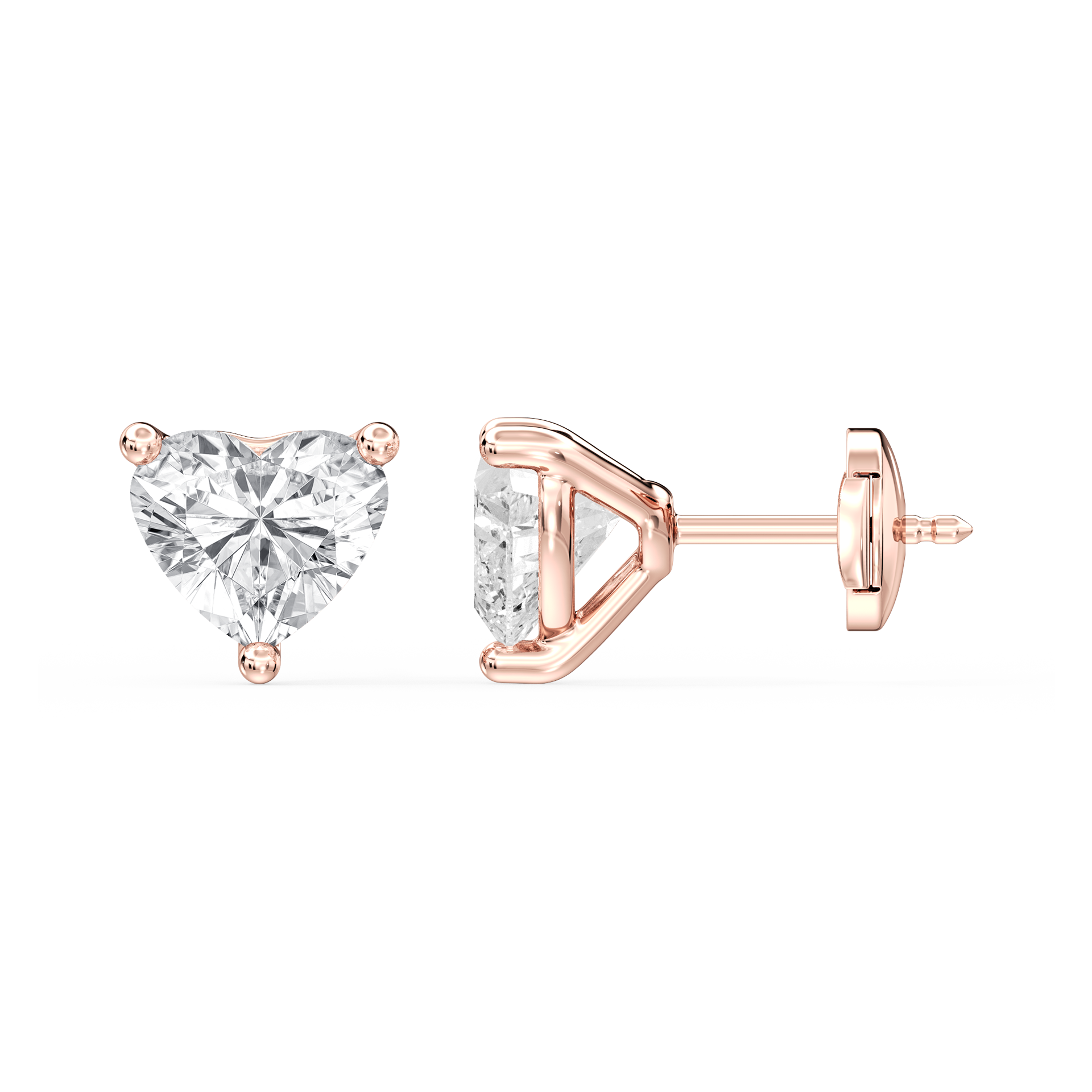 Lovea Martini Ohrstecker Sicherheitsverschluss – Herzschliff – Roségold