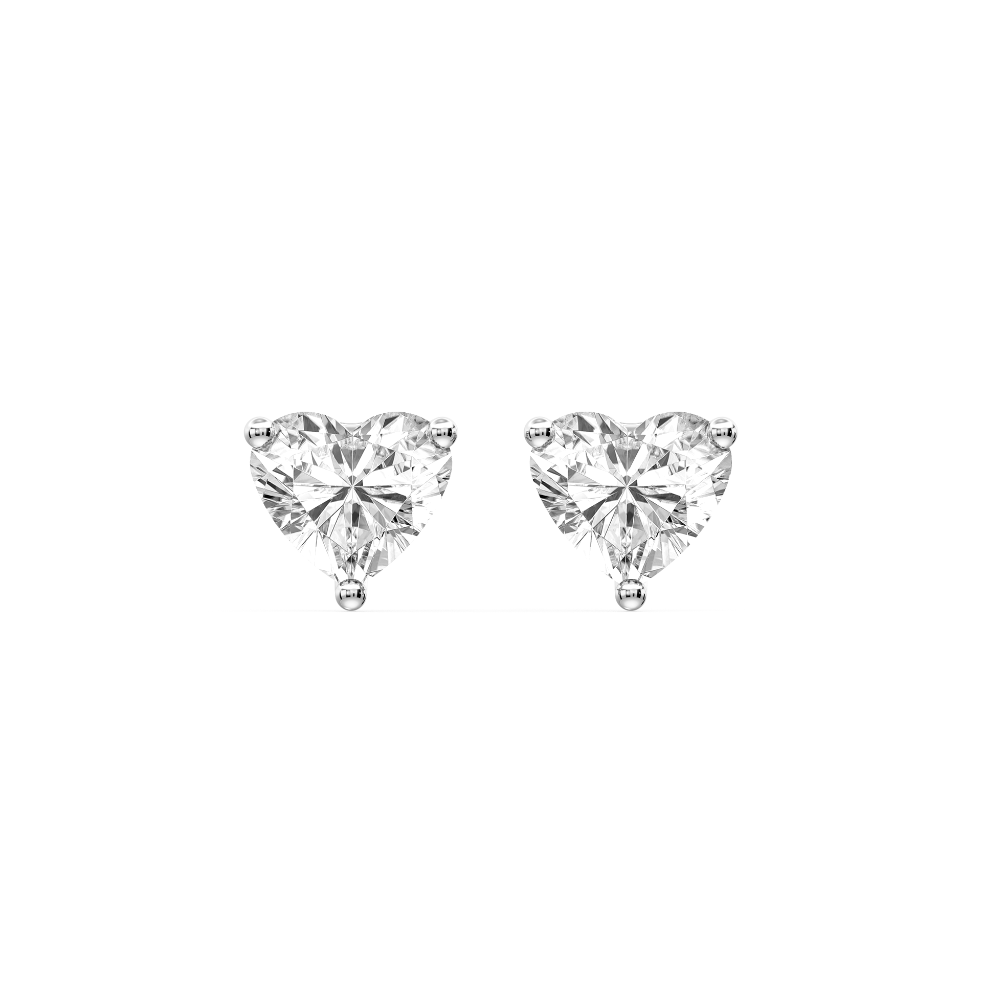 Lovea Martini Ohrstecker Sicherheitsverschluss – Herzschliff – Weißgold