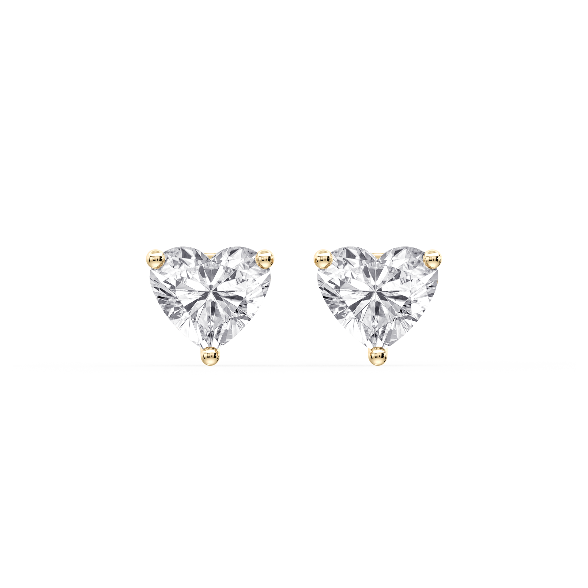 Lovea Martini Ohrstecker Sicherheitsverschluss – Herzschliff – Gelbgold