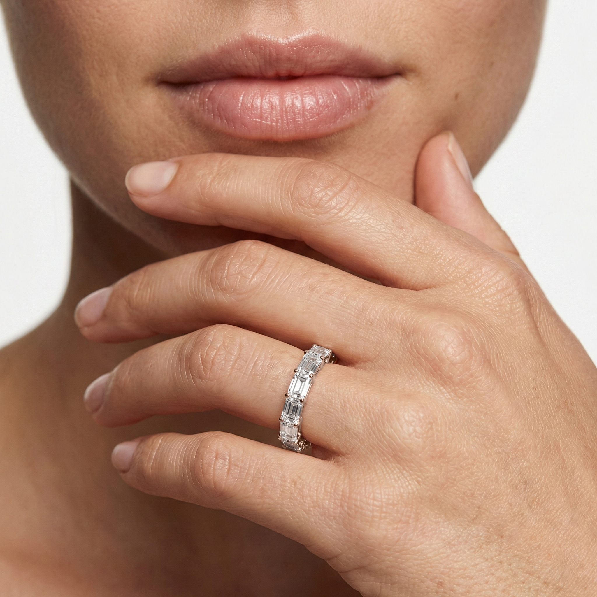 Lovea Juliet Eternity Ring Smaragdschliff – Roségold