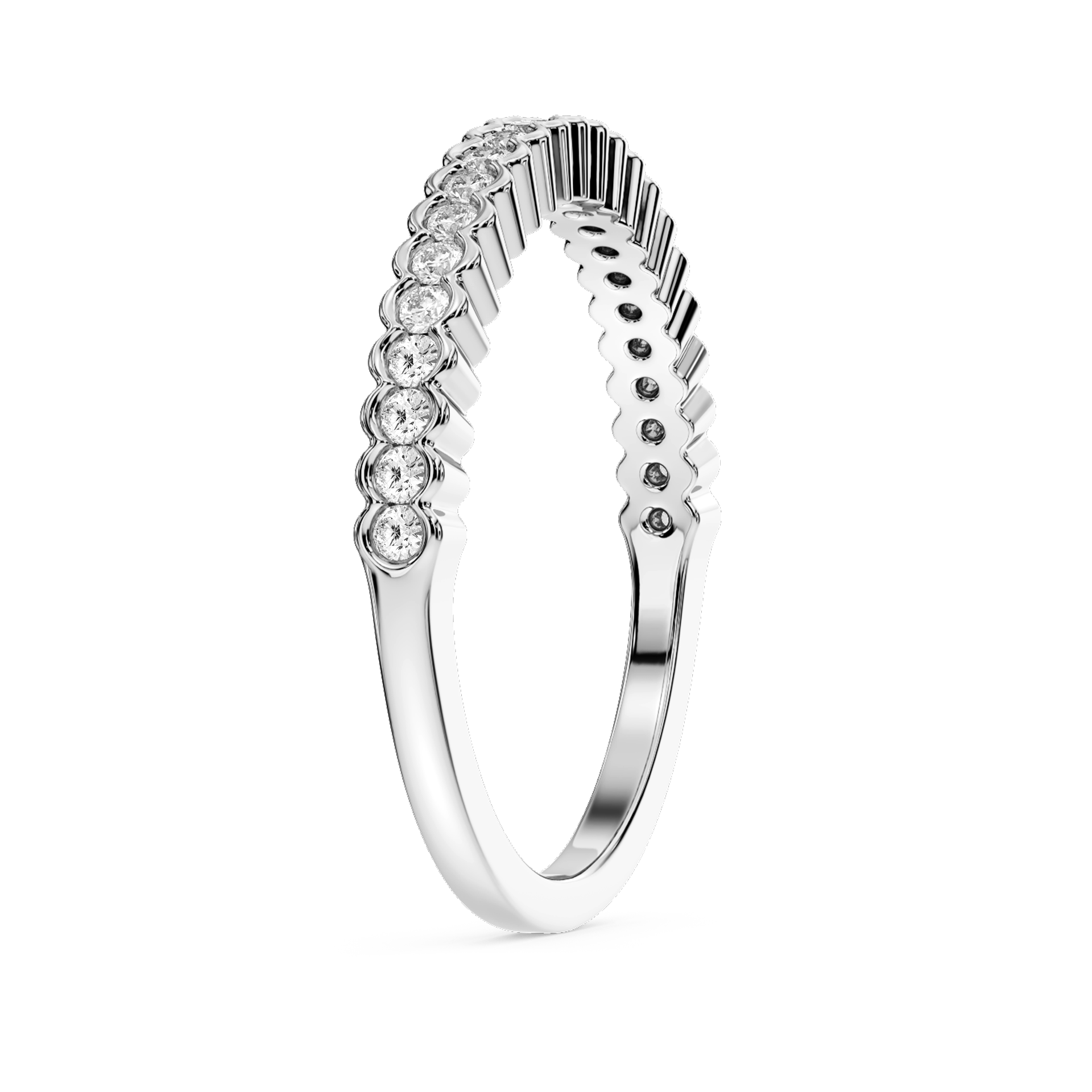 Lovea Rivka Vorsteckring – Halbzarge – Weißgold