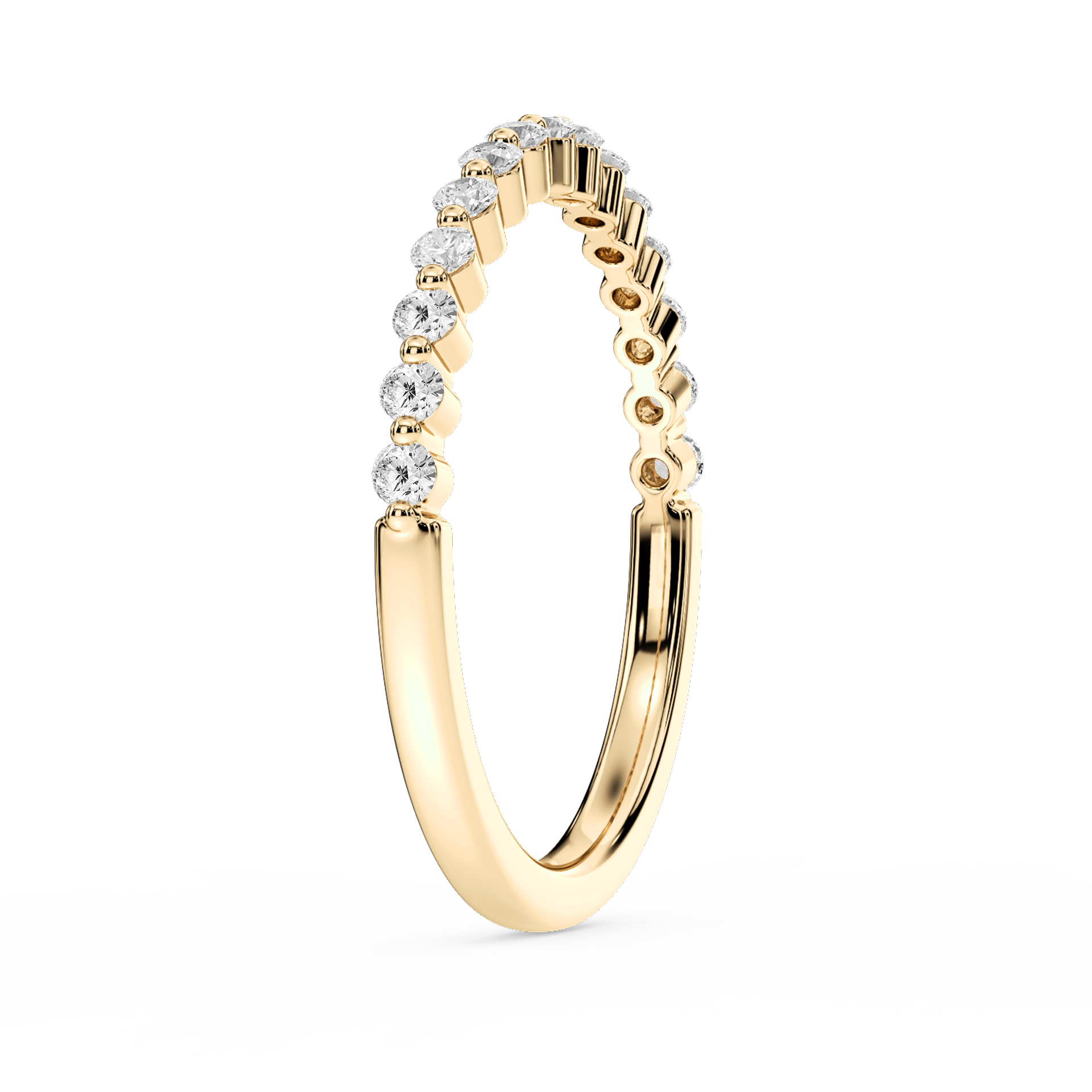 Lovea Melodie Trauring – Geteilte Krappen – Gelbgold