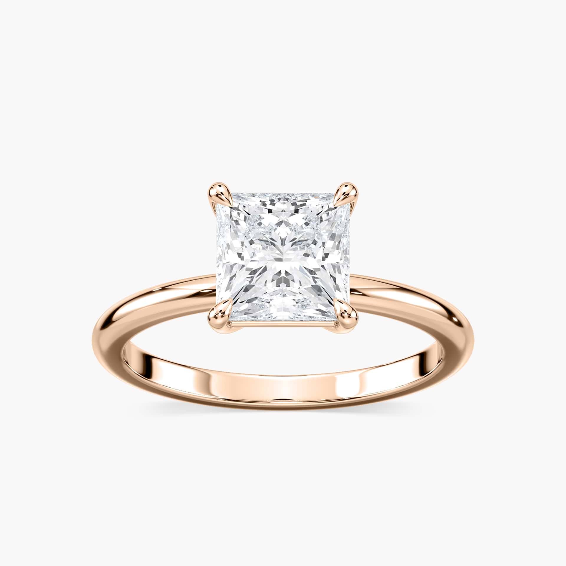 Lovea Maggie Solitaire Verlobungsring Prinzessschliff – Roségold