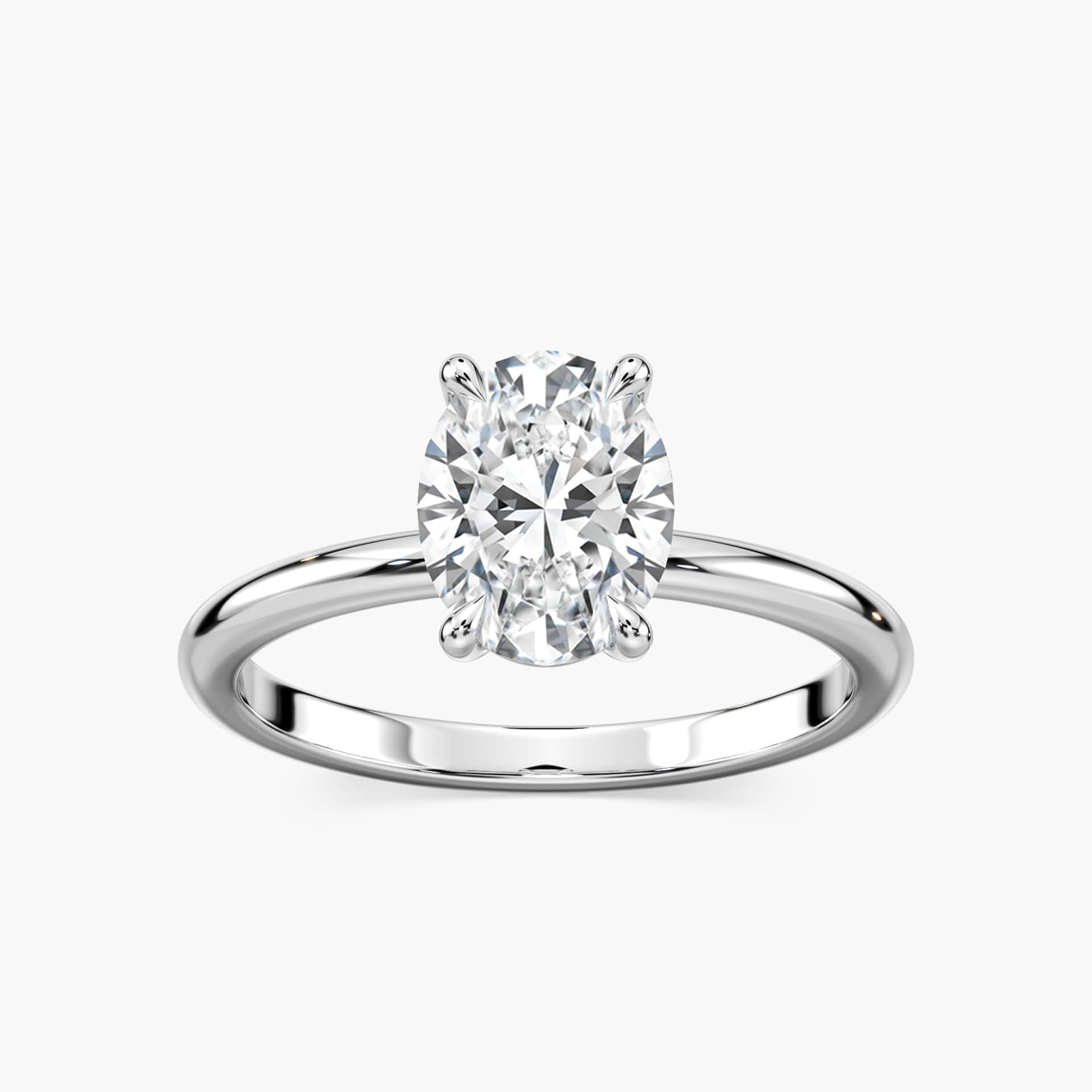 Lovea Maggie Solitaire Verlobungsring Ovalschliff – Weißgold