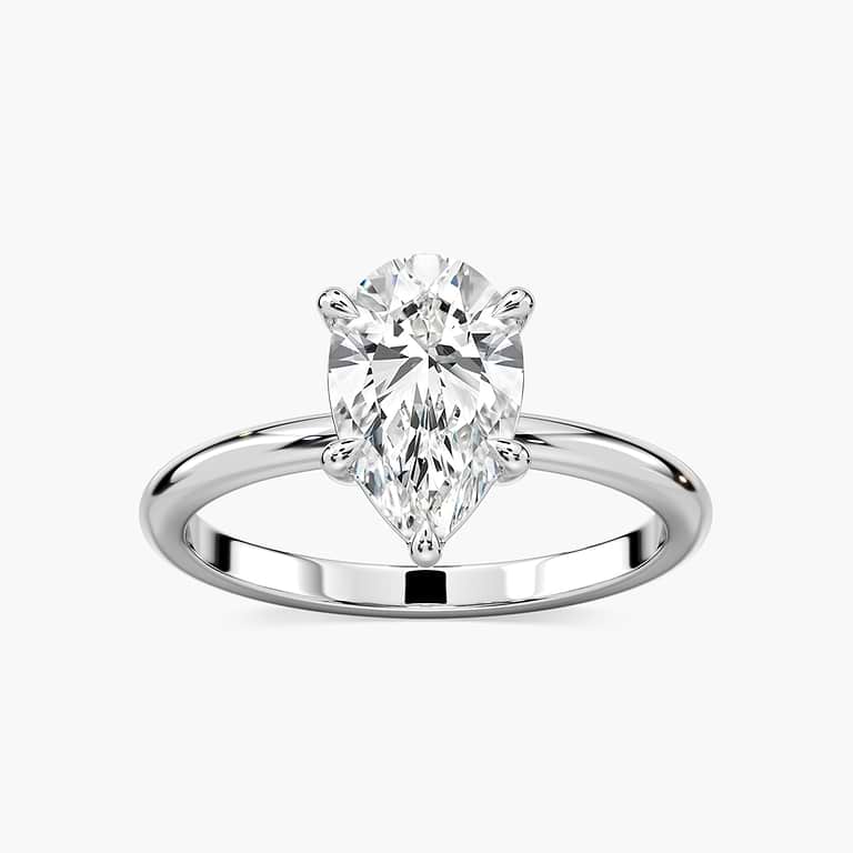 Lovea Maggie Solitaire Verlobungsring Tropfenschliff – Weißgold