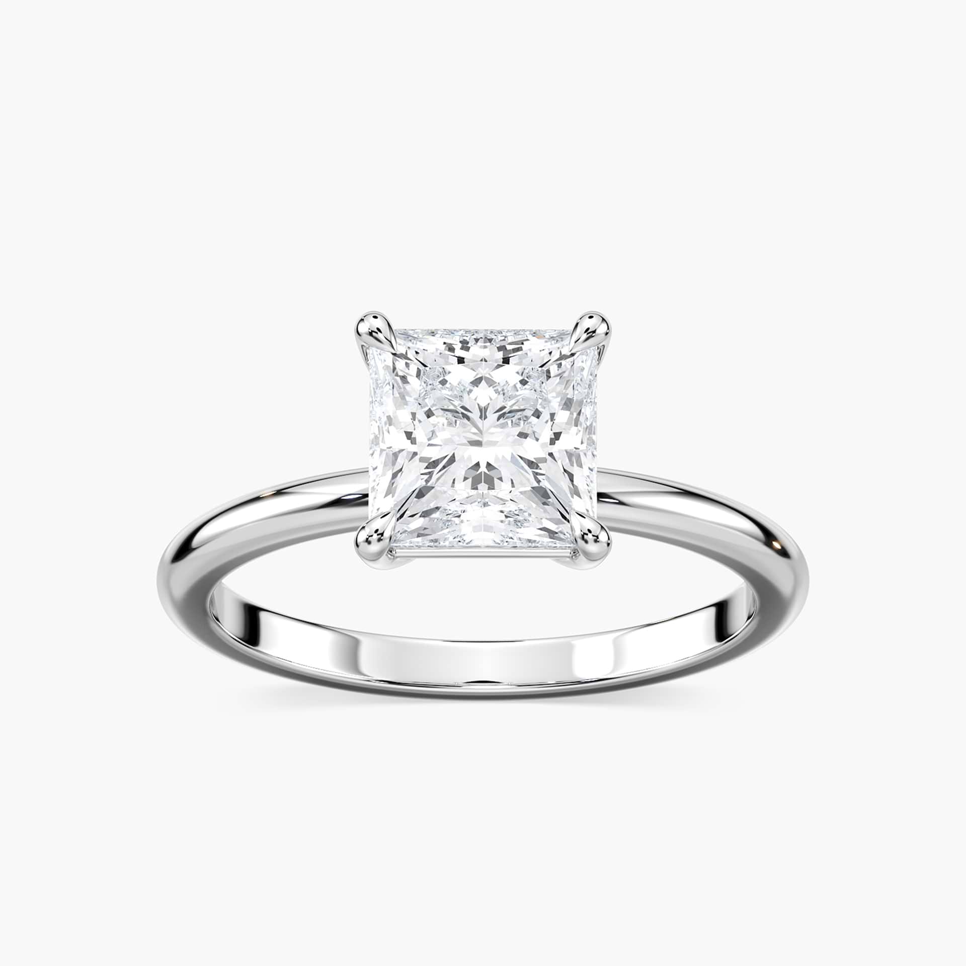 Lovea Maggie Solitaire Verlobungsring Prinzessschliff – Weißgold