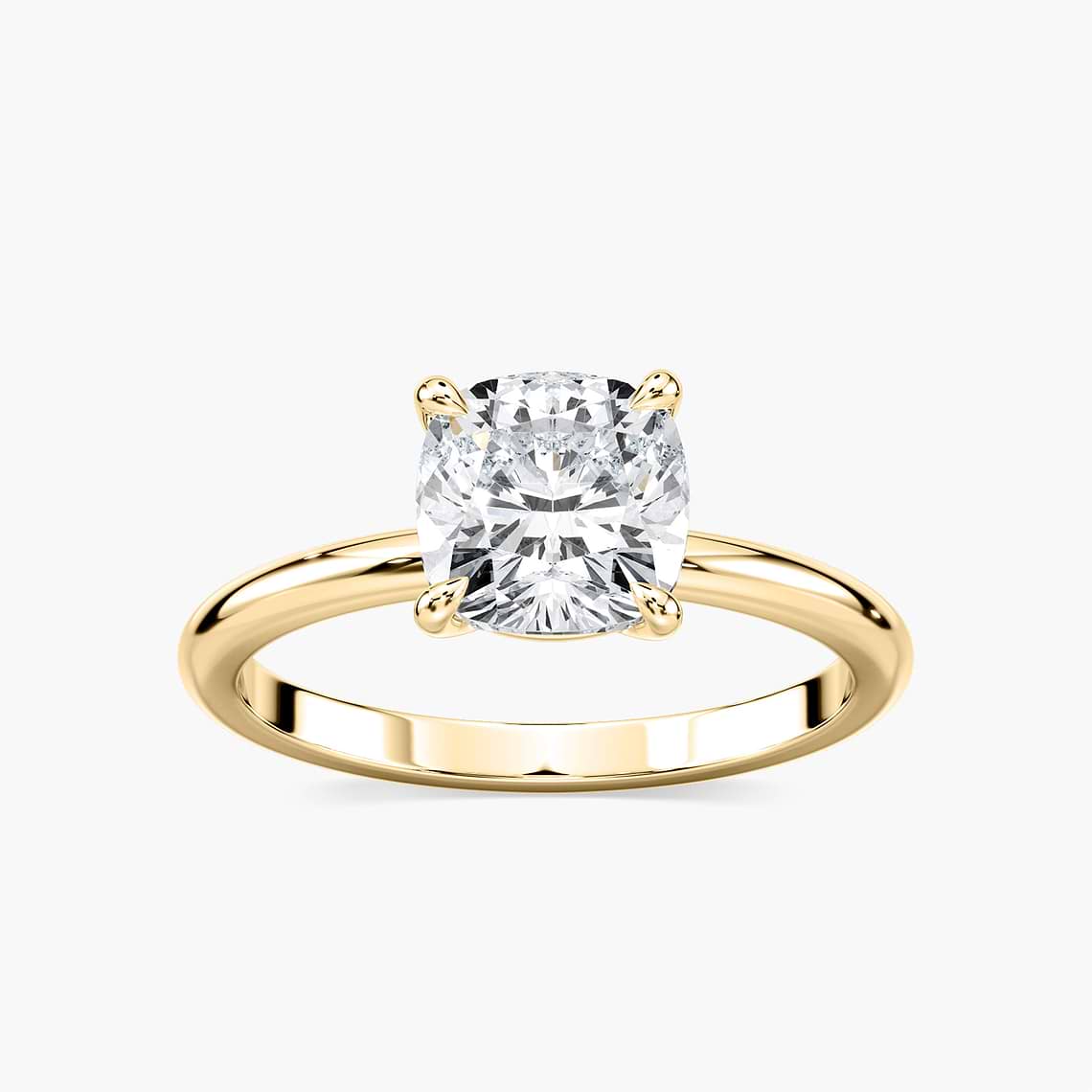 Lovea Maggie Solitaire Verlobungsring Kissenschliff – Gelbgold