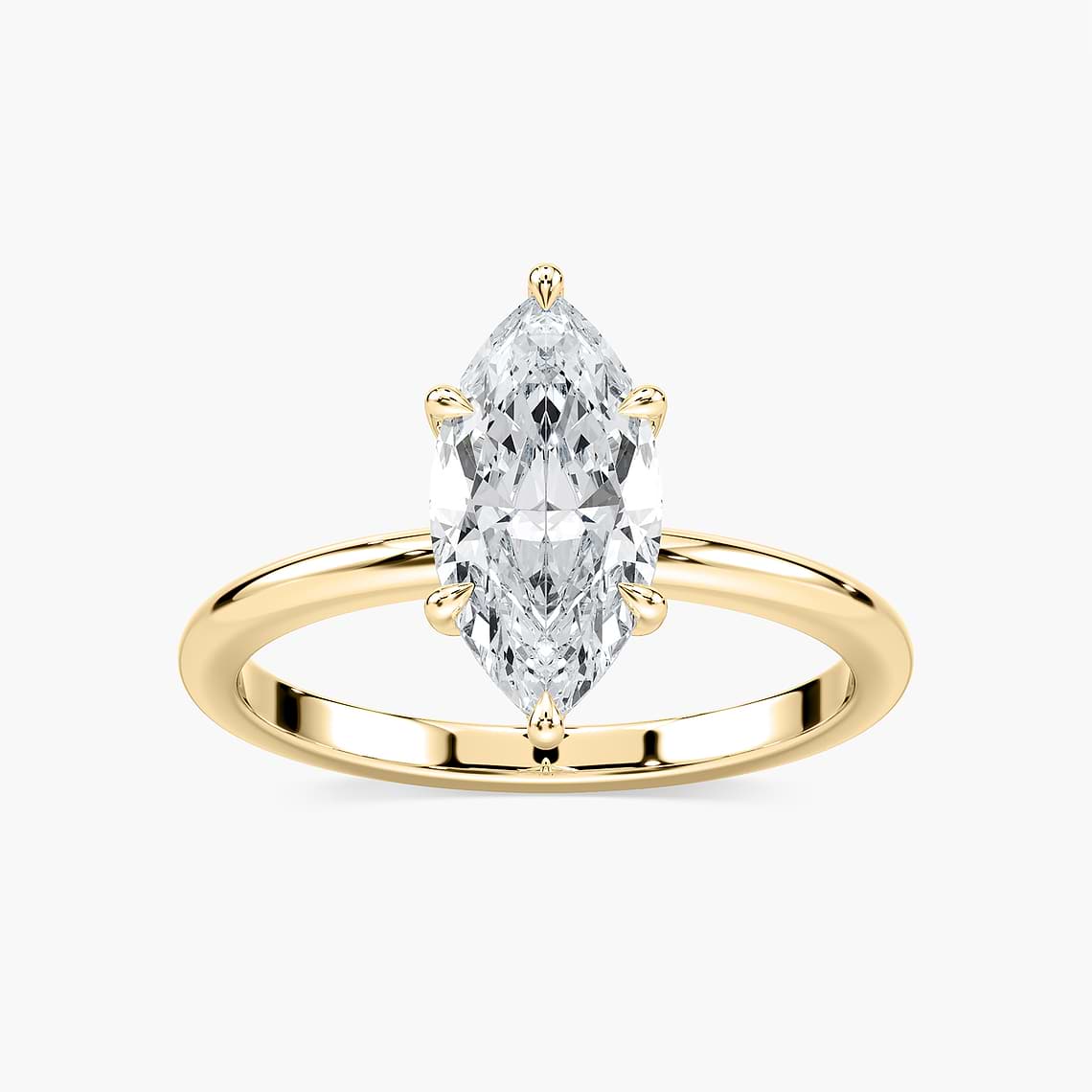 Lovea Maggie Solitaire Verlobungsring Marquiseschliff – Gelbgold