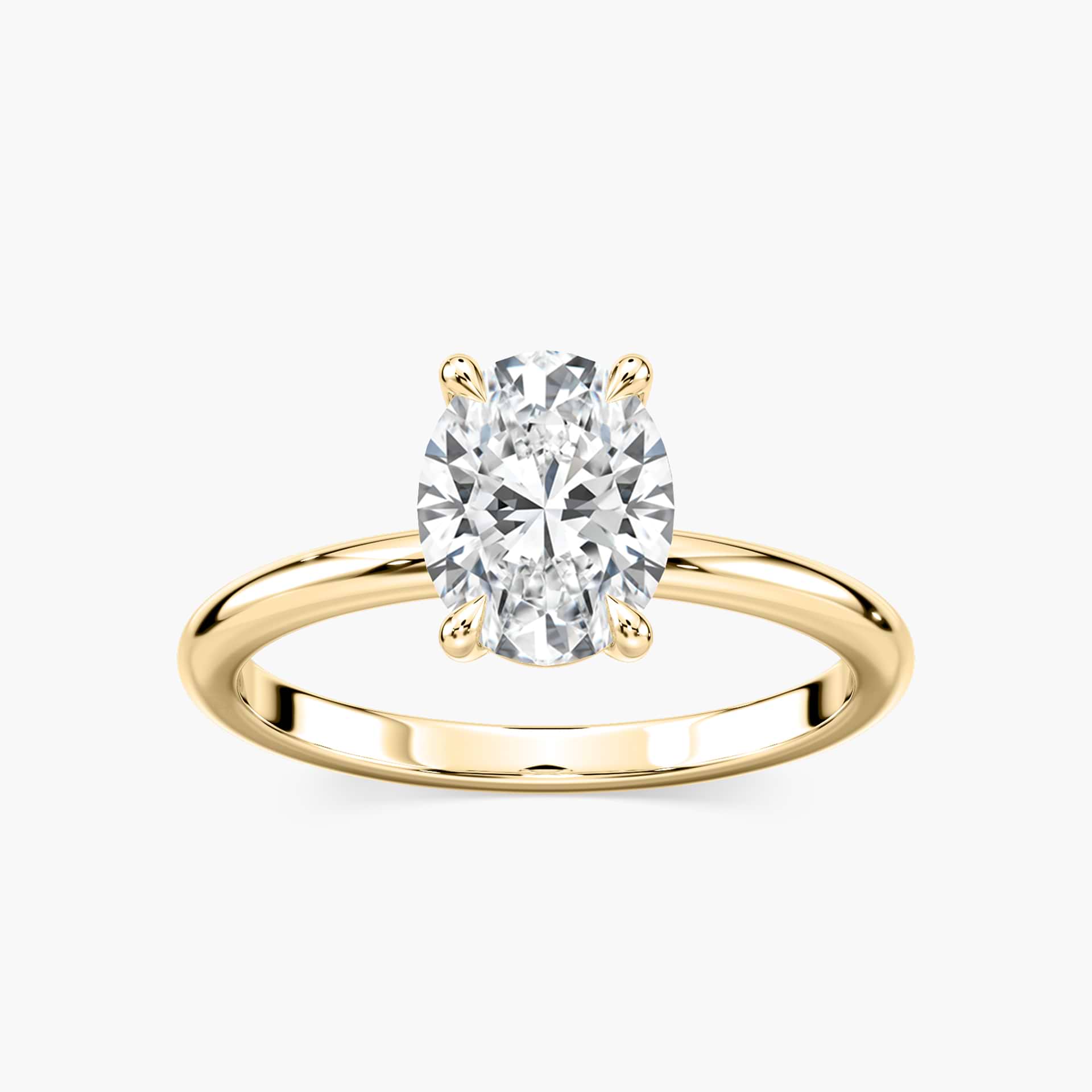 Lovea Maggie Solitaire Verlobungsring Ovalschliff – Gelbgold