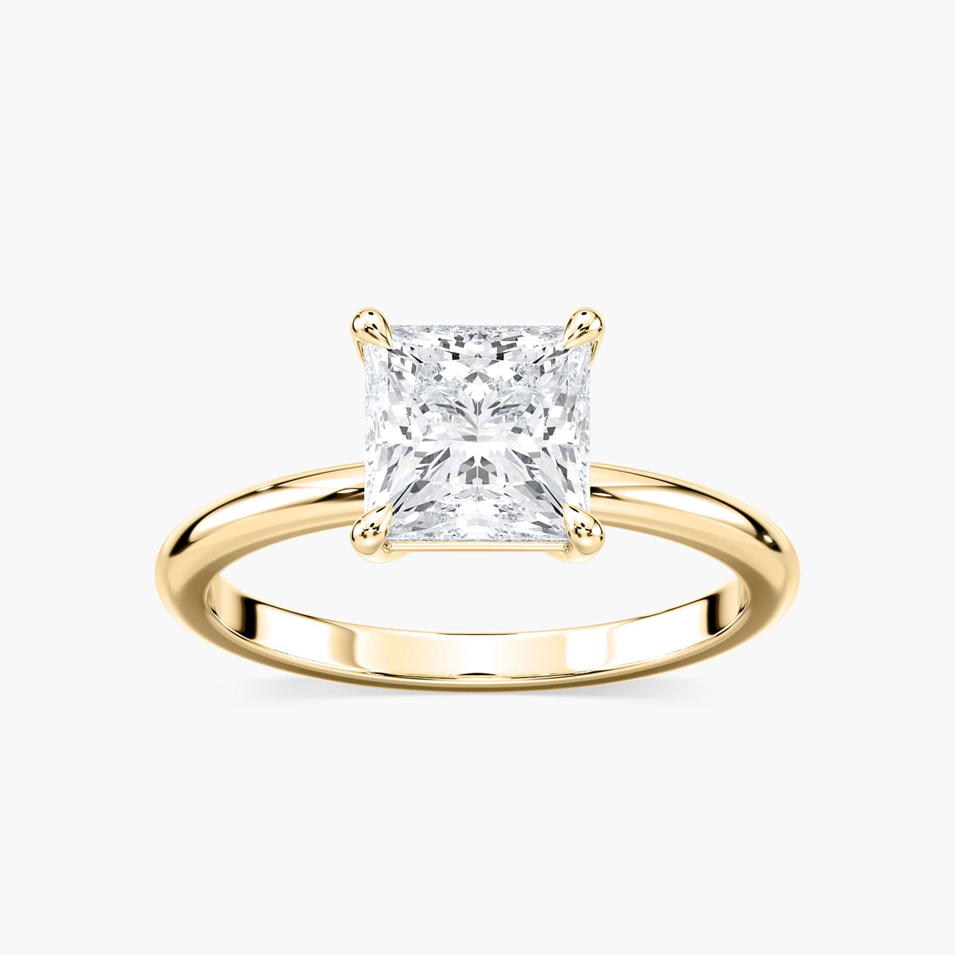 Lovea Maggie Solitaire Verlobungsring Prinzessschliff – Gelbgold