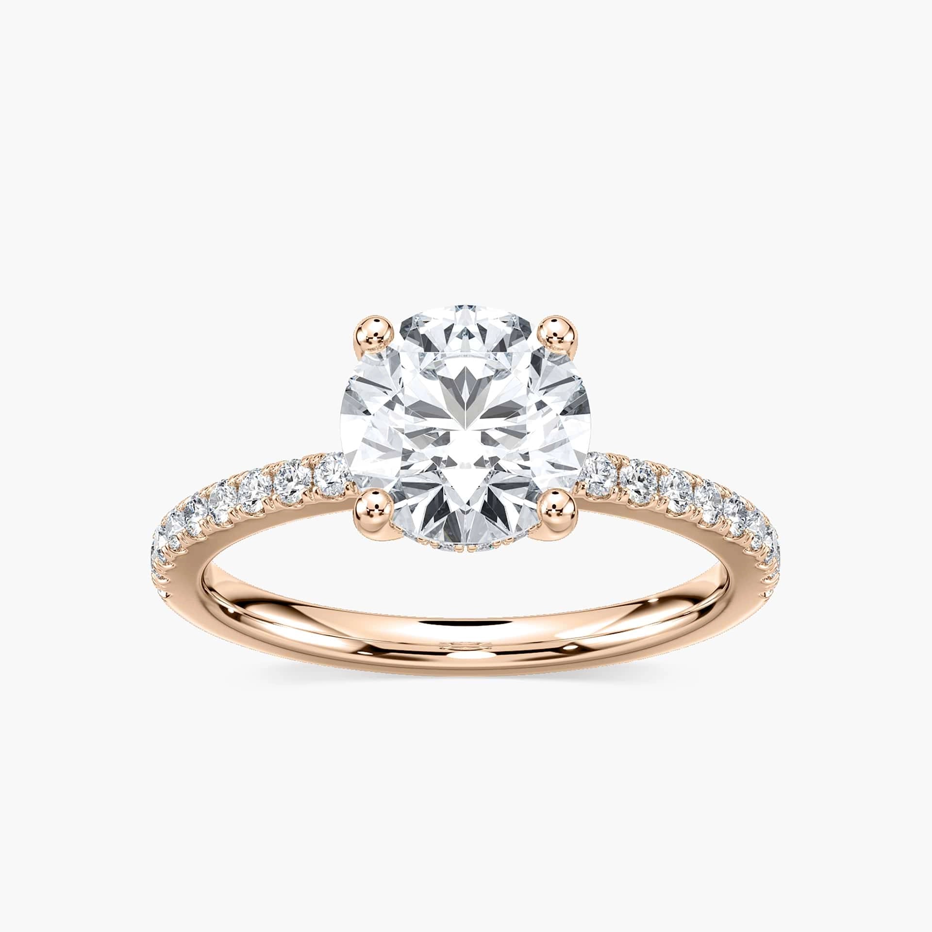 Lovea Margot Hidden Halo Verlobungsring Rundschliff – Roségold