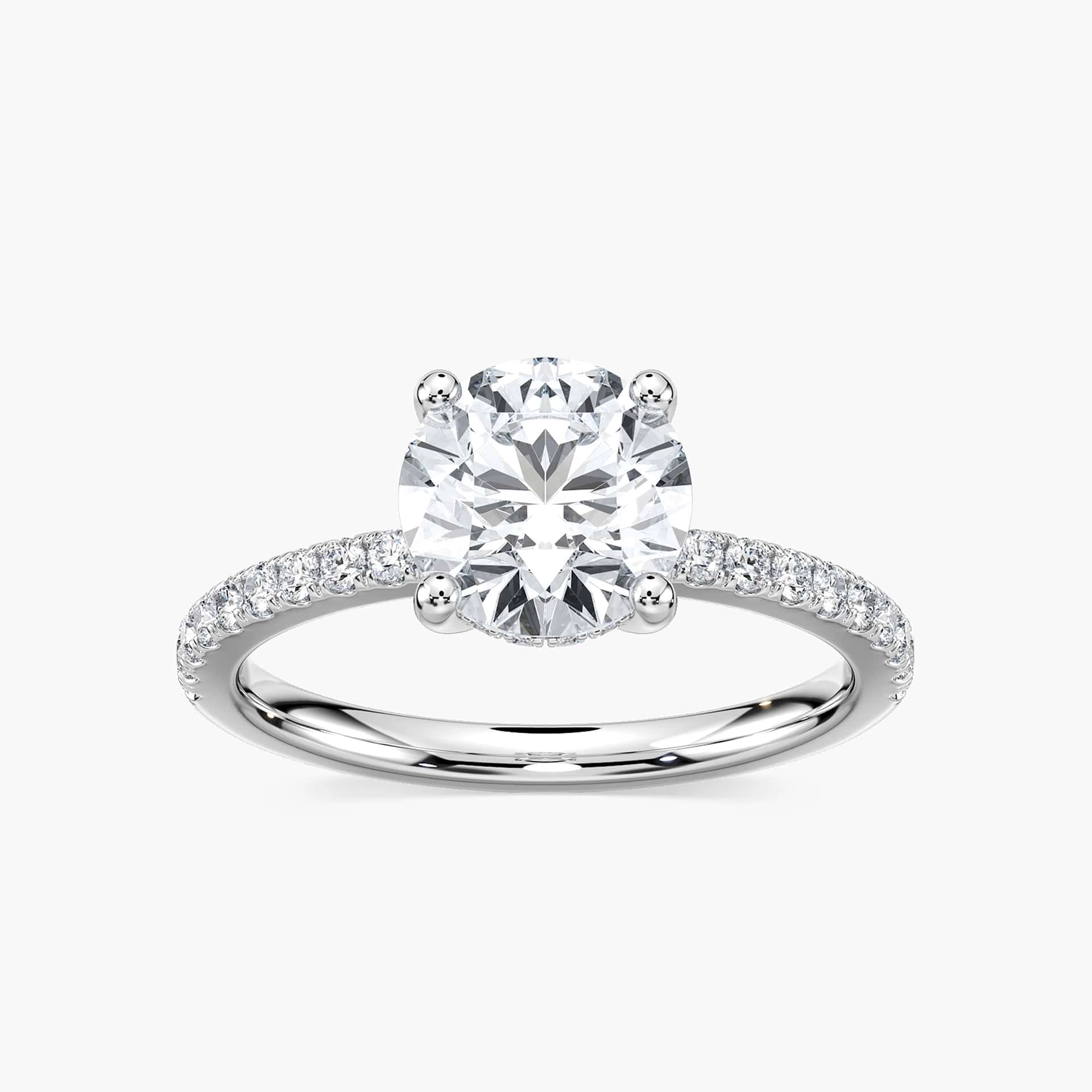 Lovea Margot Hidden Halo Verlobungsring Rundschliff – Weißgold
